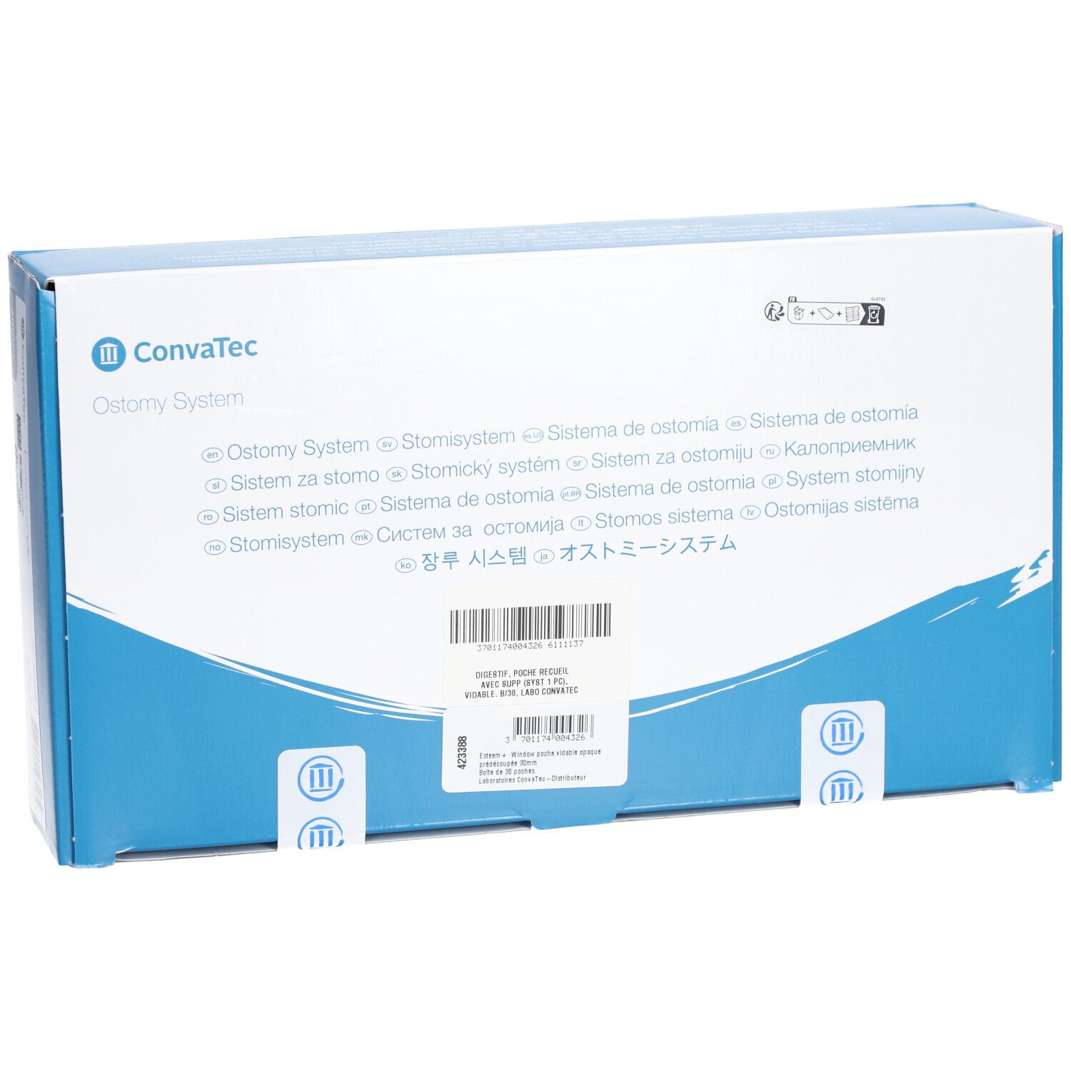 ESTEEM PLUS WINDOW INVISICLOSE STANDARD  - Poche système 1 pièce avec fenêtre d'inspection