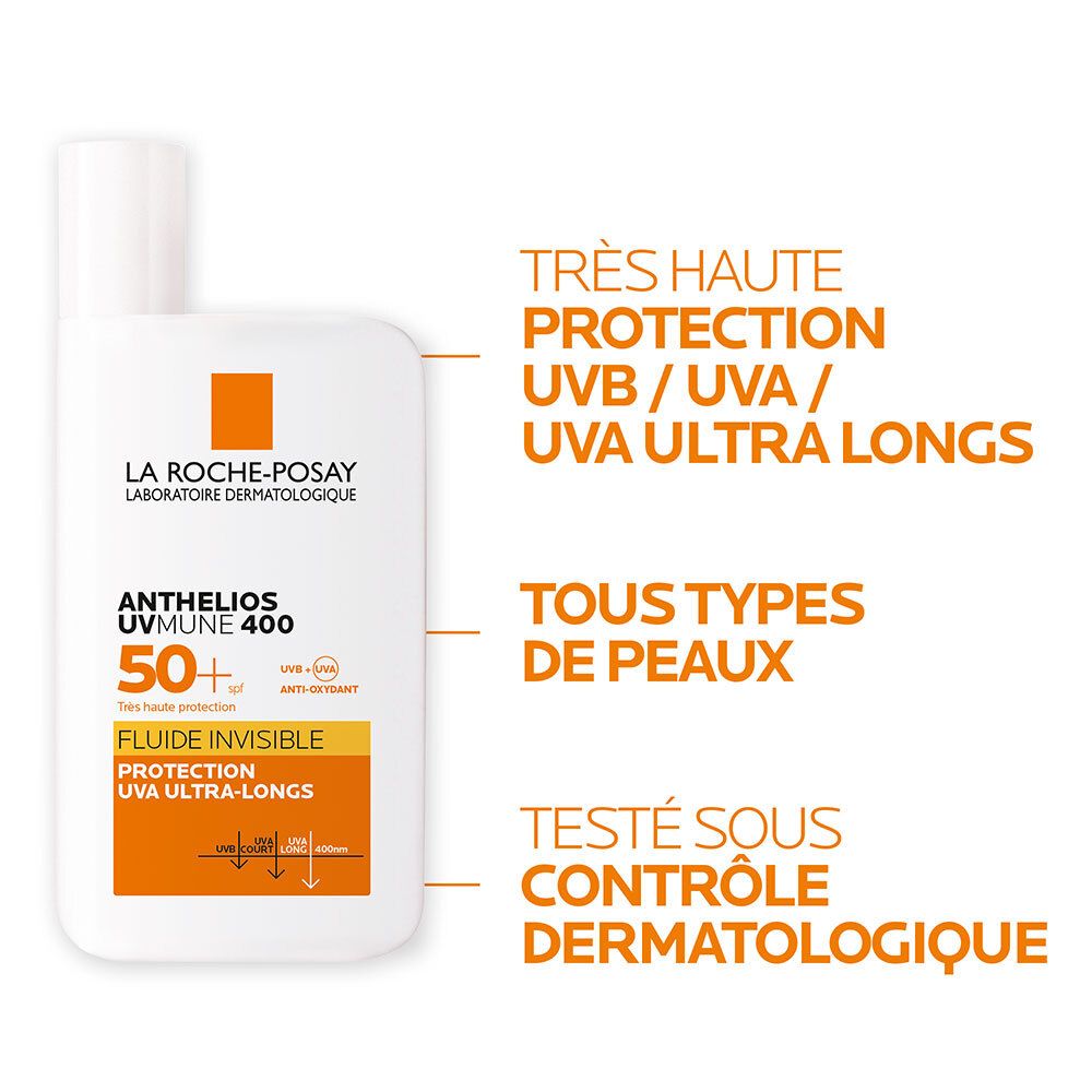 ANTHELIOS FLUIDE INVISIBLE UVMUNE 400 AVEC PARFUM SPF50+ 50ML