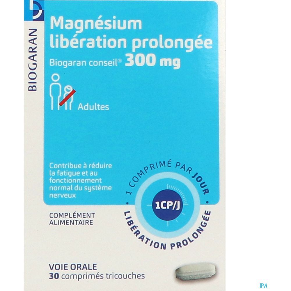 Biogaran Conseil Magnésium Libération Prolongée 300 Mg, Comprimé à libération prolongée, c