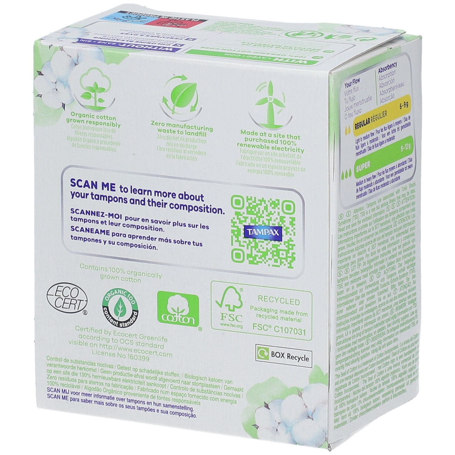 TAMPAX Compak Cotton Super