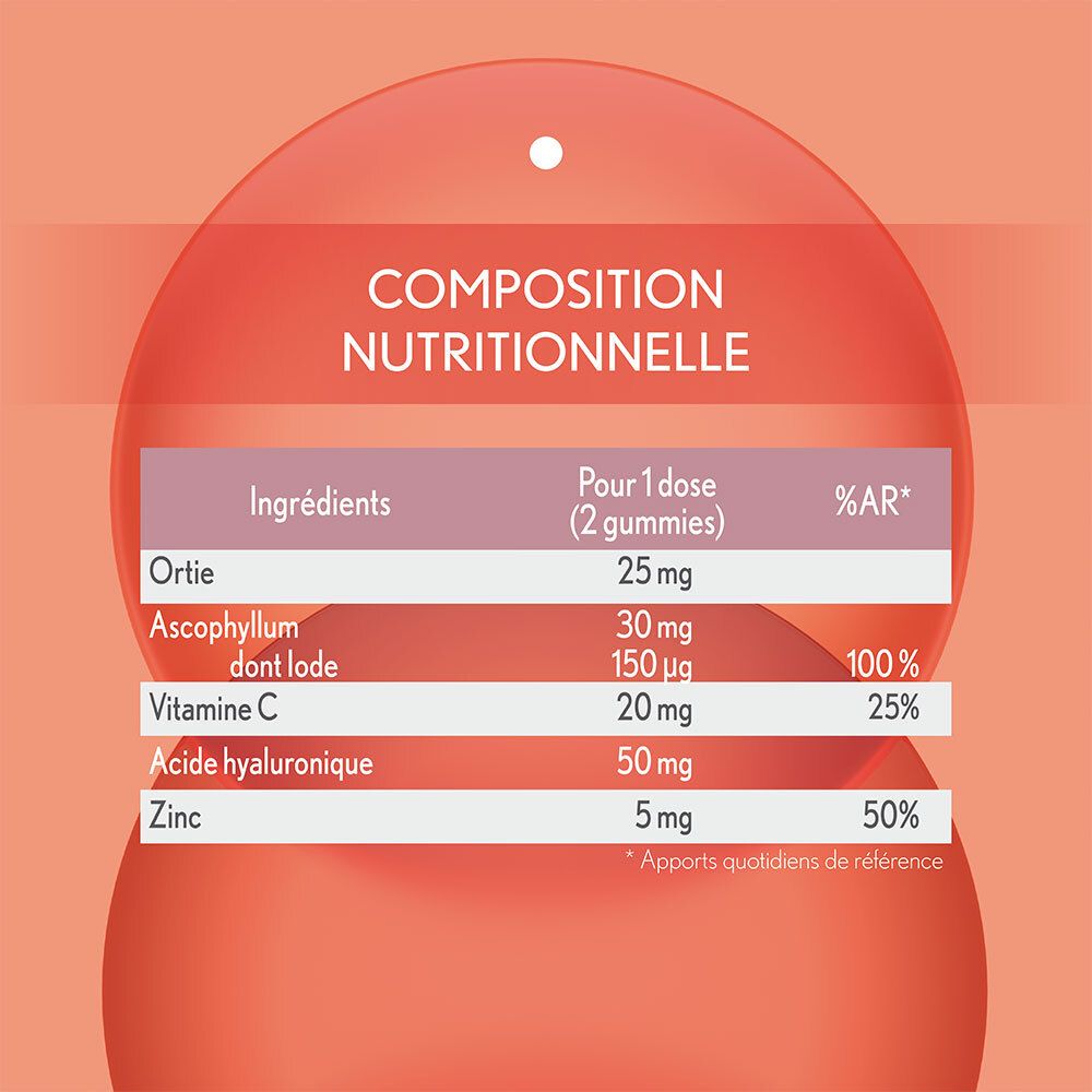 OENOBIOL GUMMIES Anti-imperfections - Peau nette, Anti-imperfections - Programme 1 mois 60 Gummies - Arôme naturel ananas mangue - Complément Alimentaire - Sans Sucre - Vegan - Made in France
