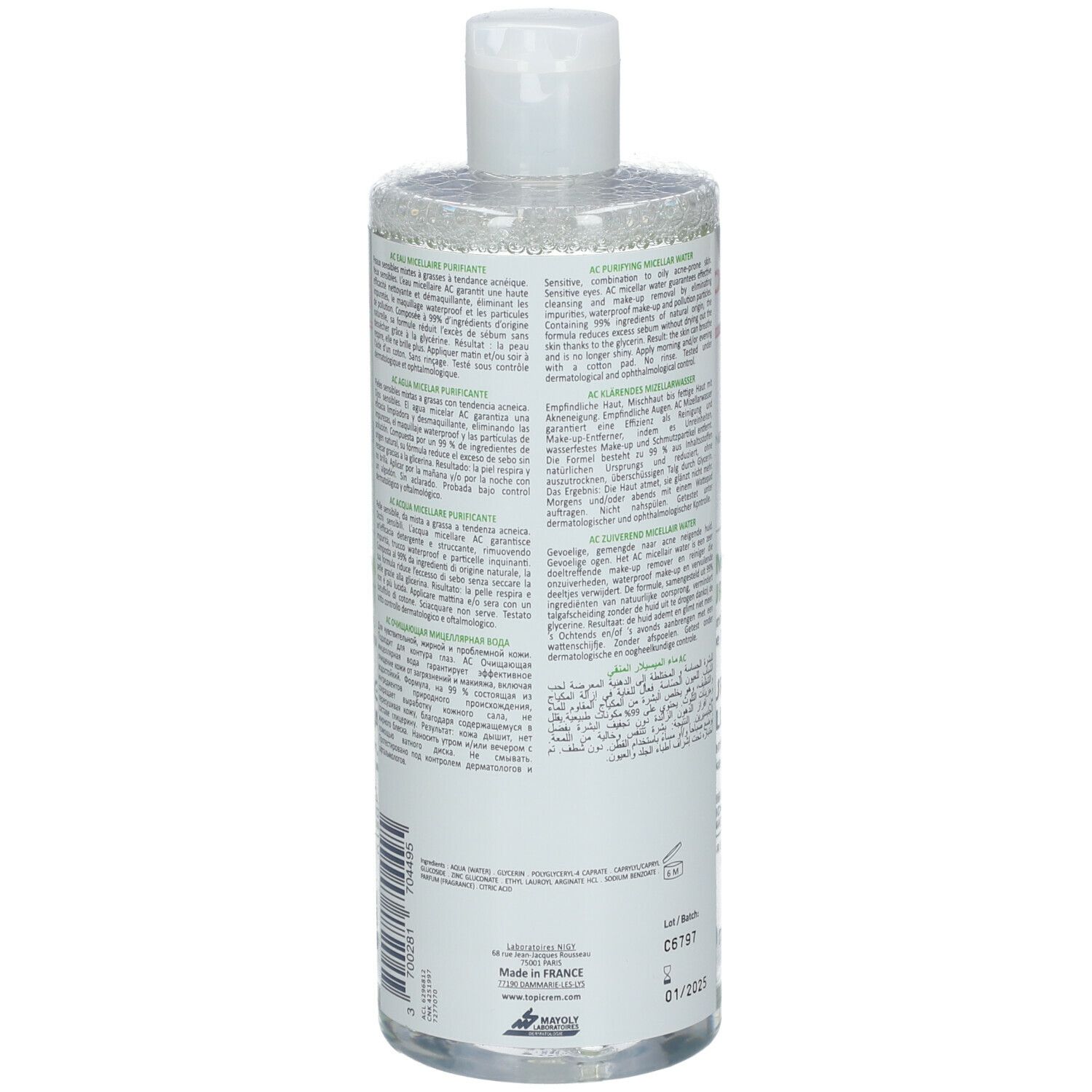 TOPICREM AC Eau Micellaire Purifiante