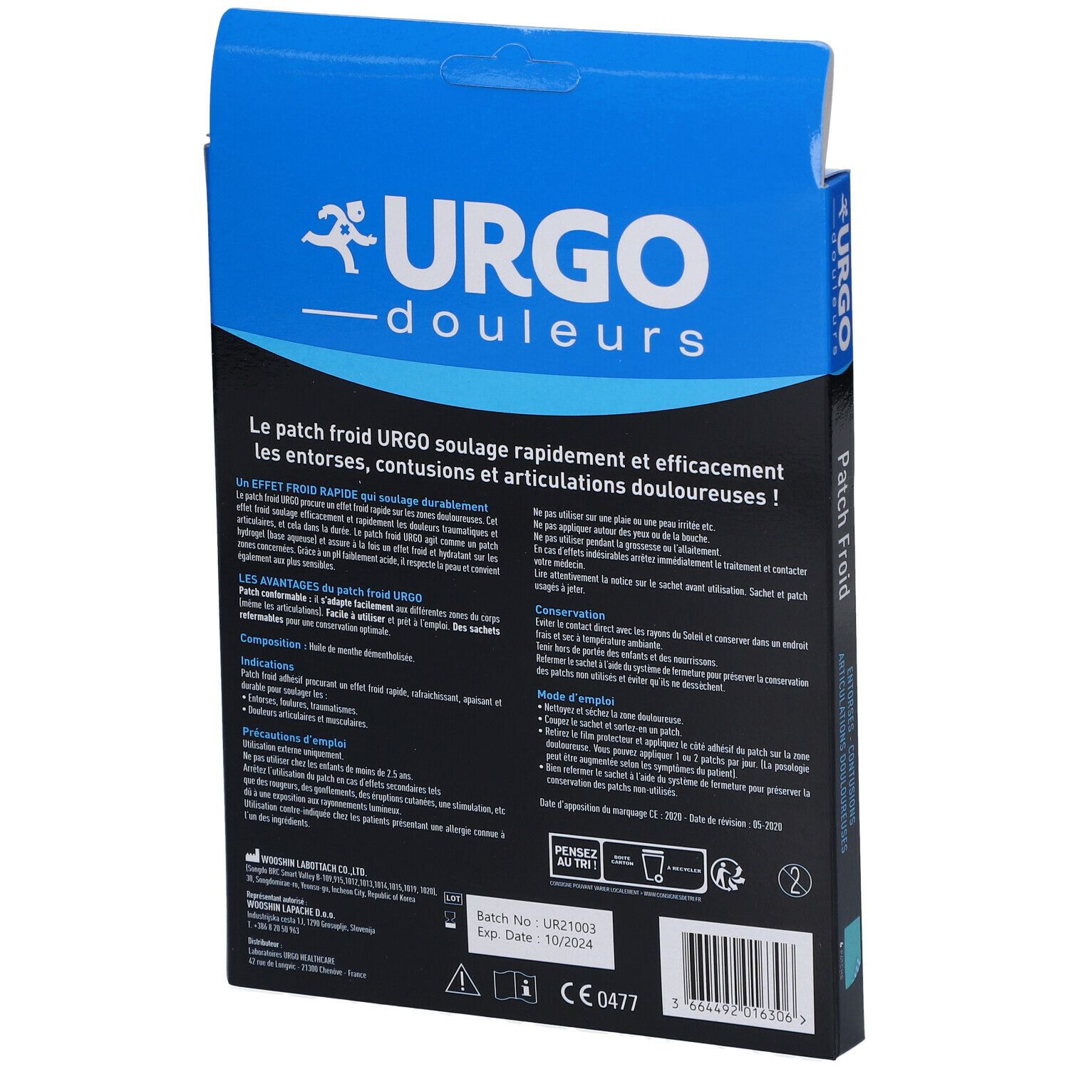 URGO Patch Froid 10 cm x 12 cm