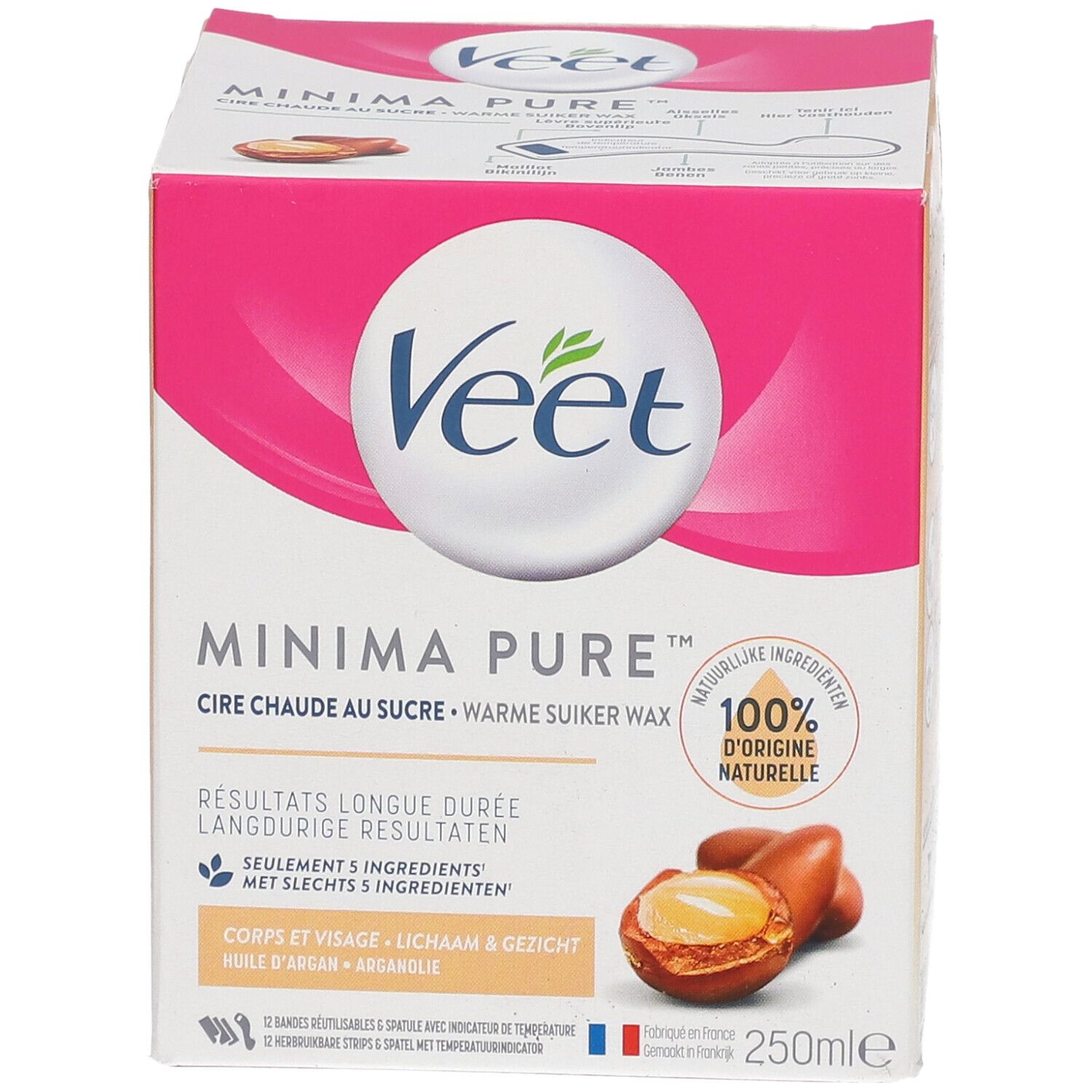 Veet Minima™ Cire Chaude au sucre à l’huile d’Argan