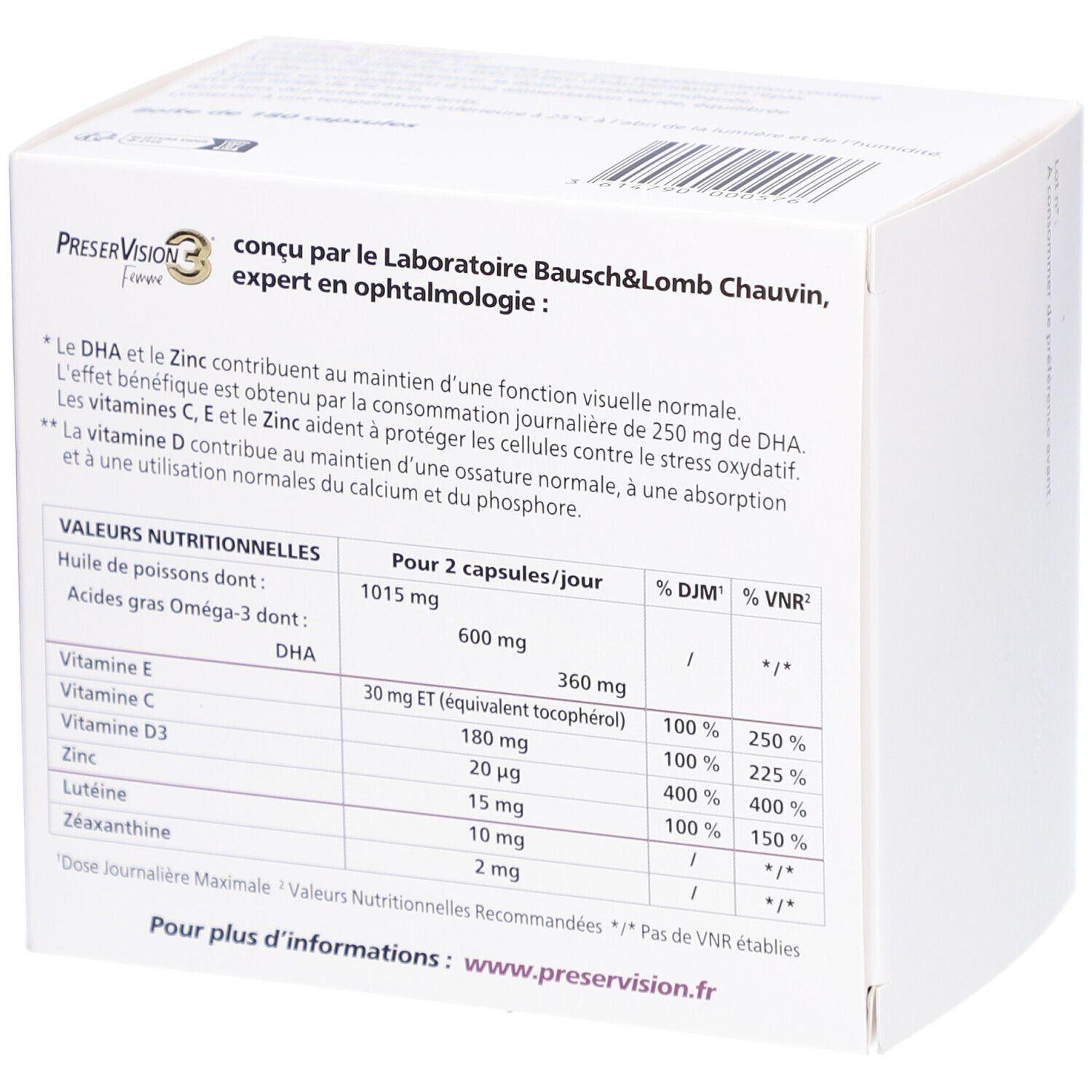 Preservision Femme Pack De 3 Mois 180 Capsules