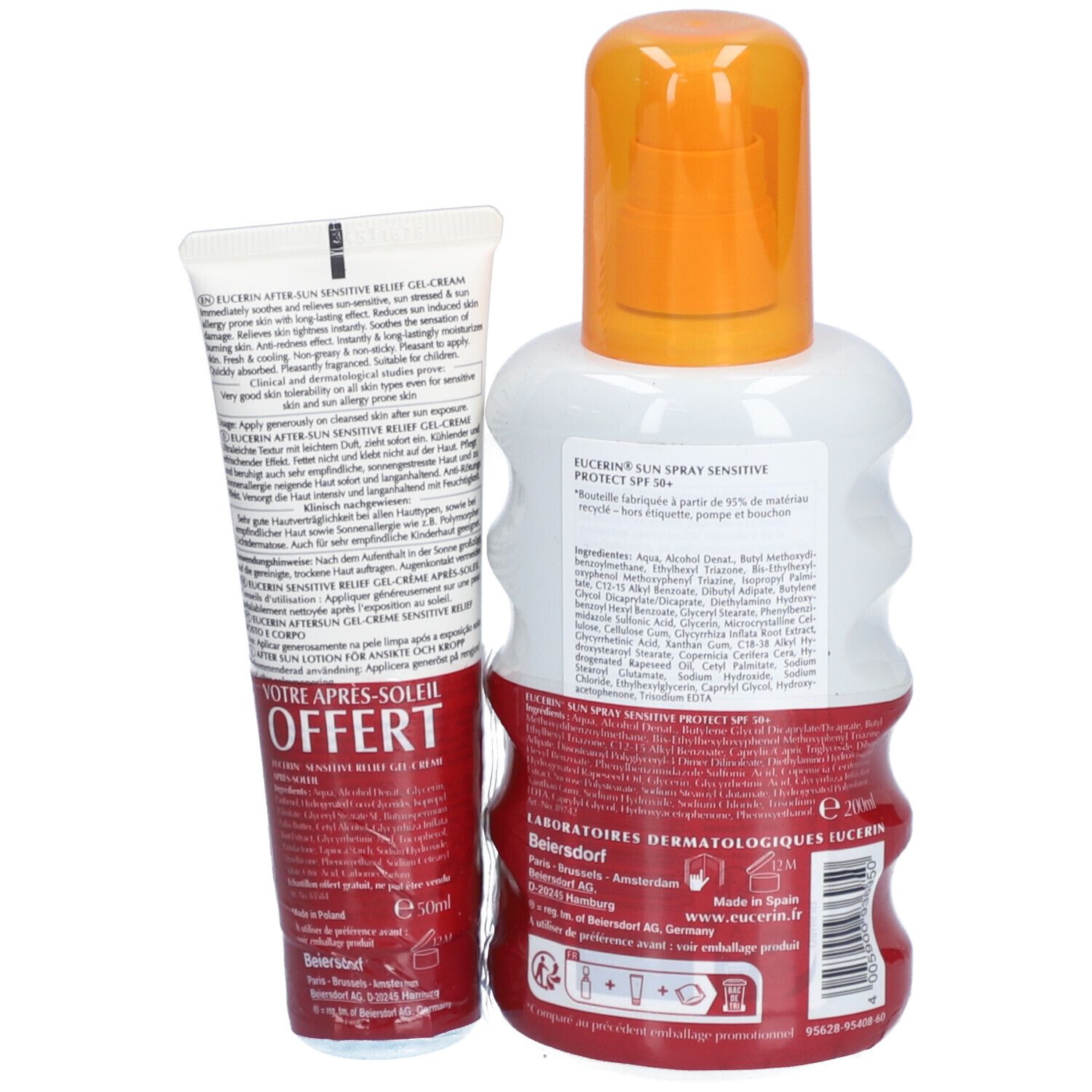 Eucerin® SUN SENSITIVE PROTECT Spray SPF 50+ et SENSITIVE RELIEF Gel-cream