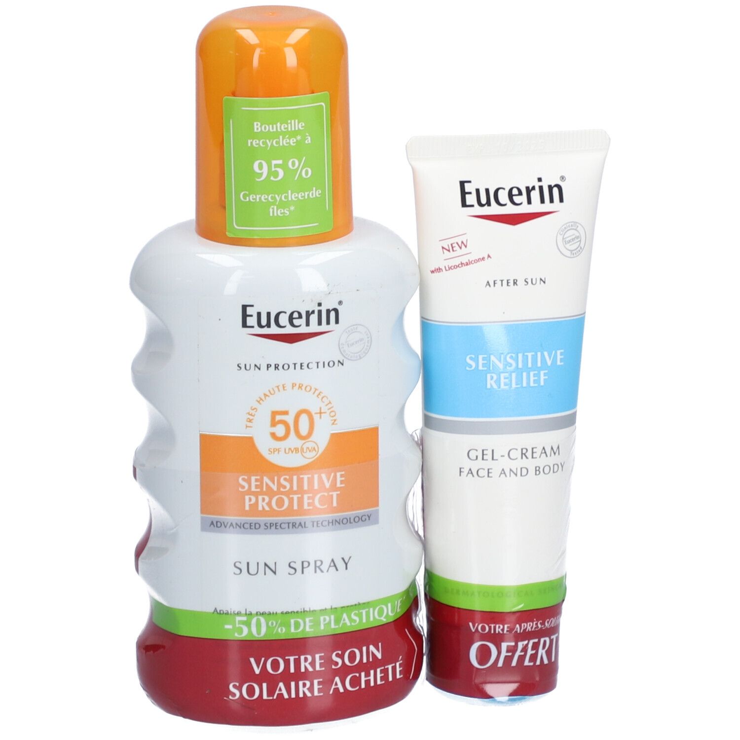 Eucerin® SUN SENSITIVE PROTECT Spray SPF 50+ et SENSITIVE RELIEF Gel-cream