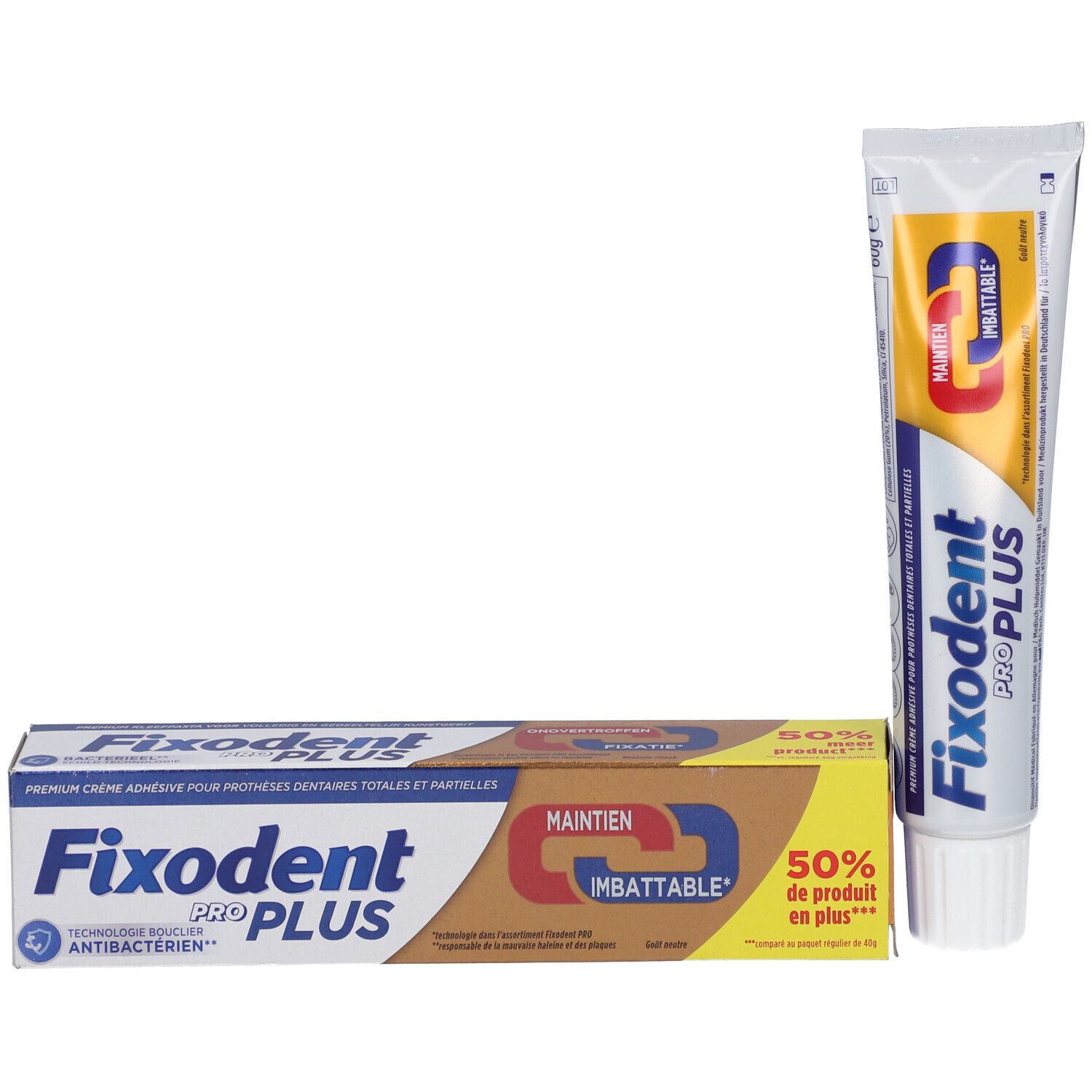 Fixodent Pro Plus Maintien Imbattable - Crème Adhésive Pour Prothèses Dentaires