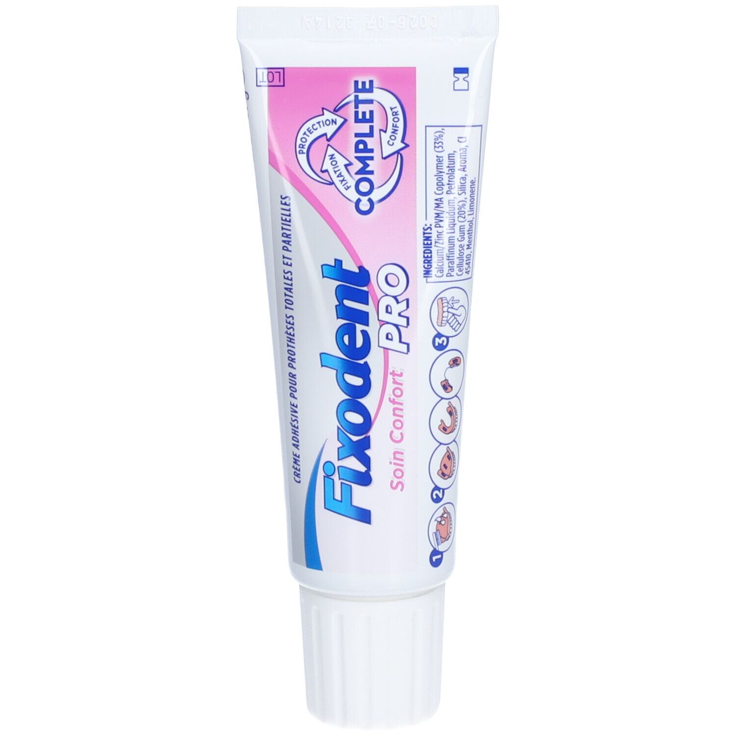 FIXODENT PRO SOIN CONFORT - Crème adhésive pour prothèse dentaire.  - tube 47 g