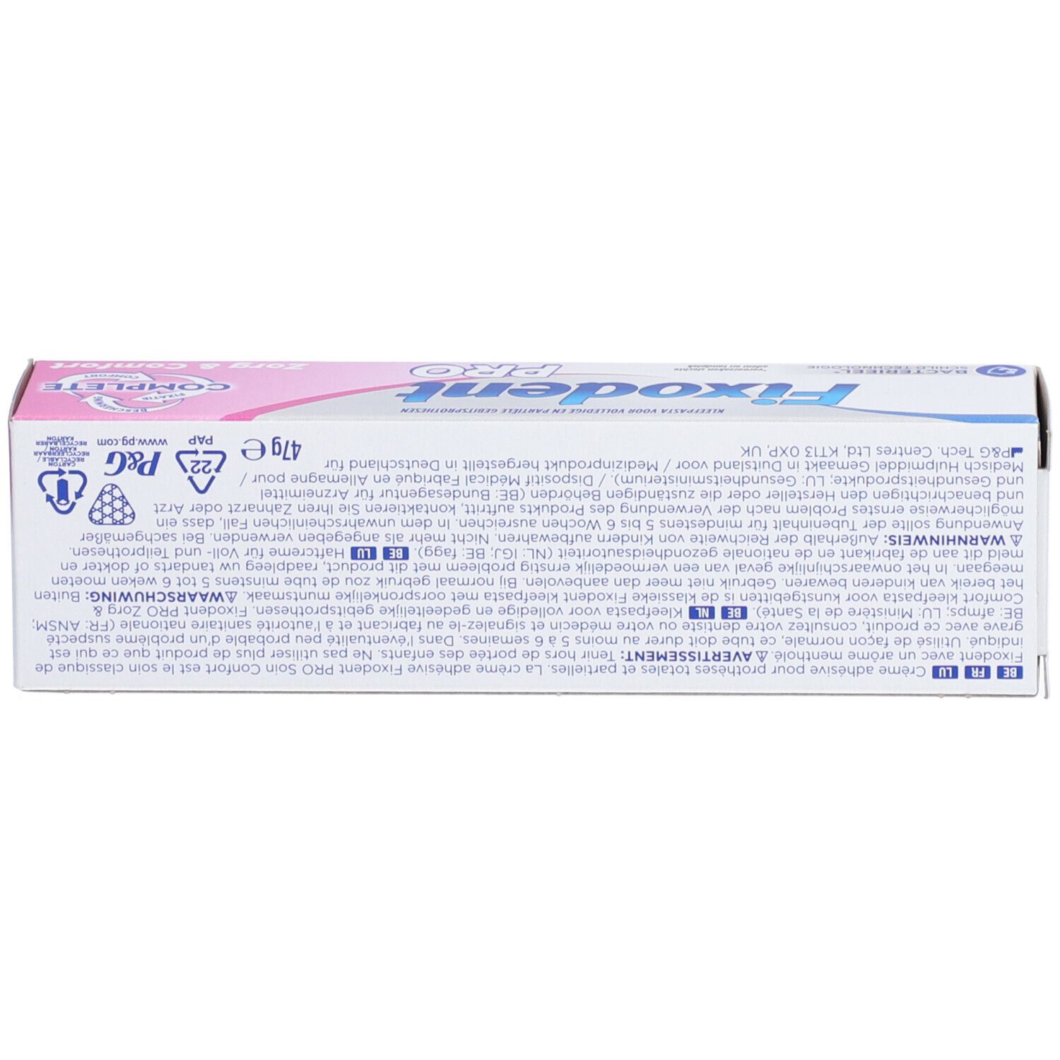 FIXODENT PRO SOIN CONFORT - Crème adhésive pour prothèse dentaire.  - tube 47 g