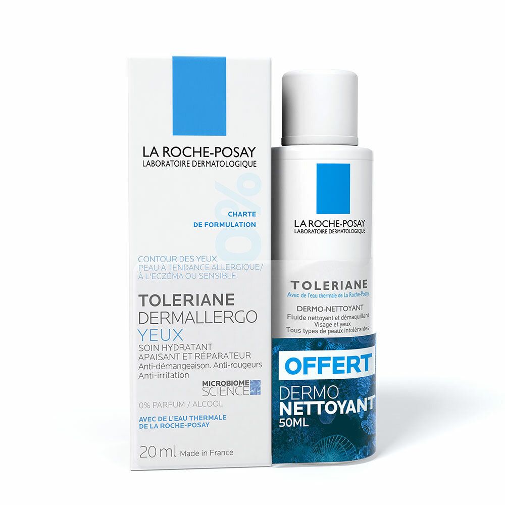 LA ROCHE POSAY TOLERIANE DERMALLERGO YEUX + FLUIDE DERMO-NETTOYANT