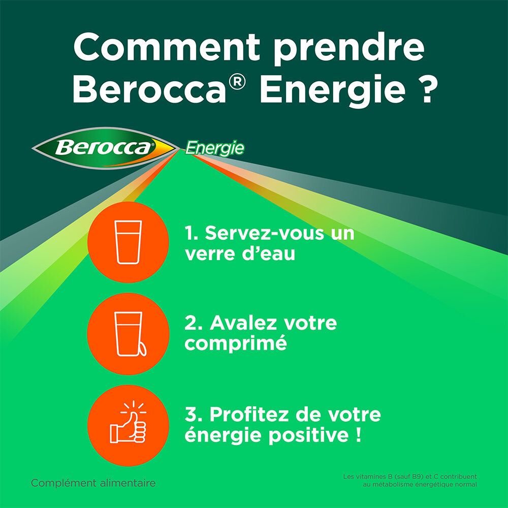 Berocca® Energie Multivitamines et Minéraux aide à réduire la fatigue