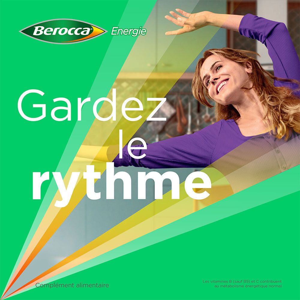 Berocca® Energie Cassis  Multivitamines et Minéraux aide à réduire la fatigue