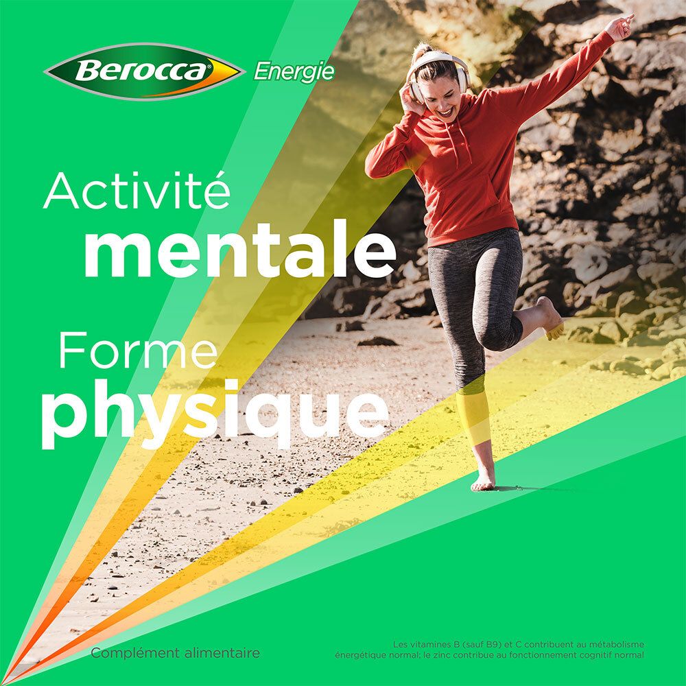 Berocca® Energie Cassis  Multivitamines et Minéraux aide à réduire la fatigue