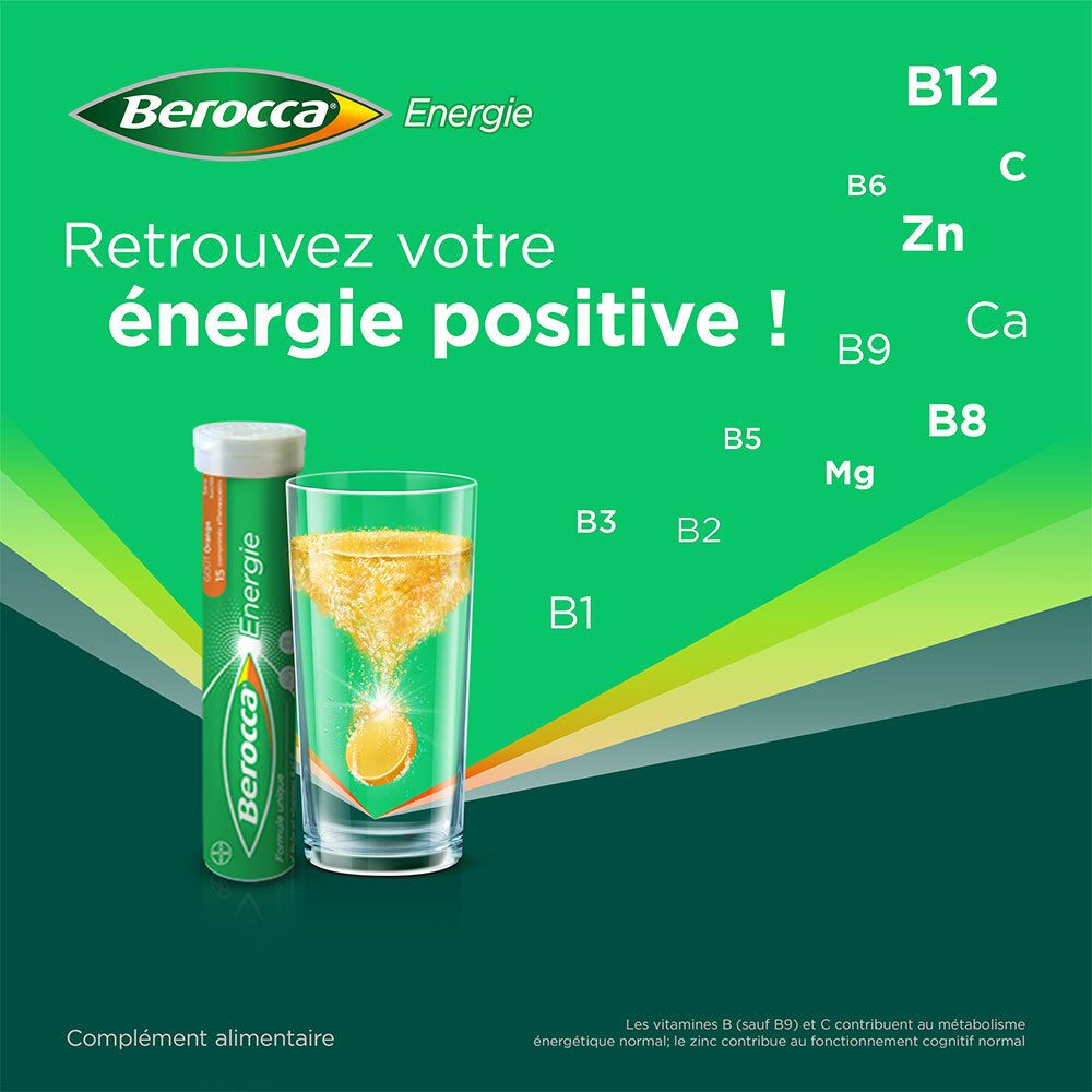 Berocca® Energie Orange  Multivitamines et Minéraux aide à réduire la fatigue