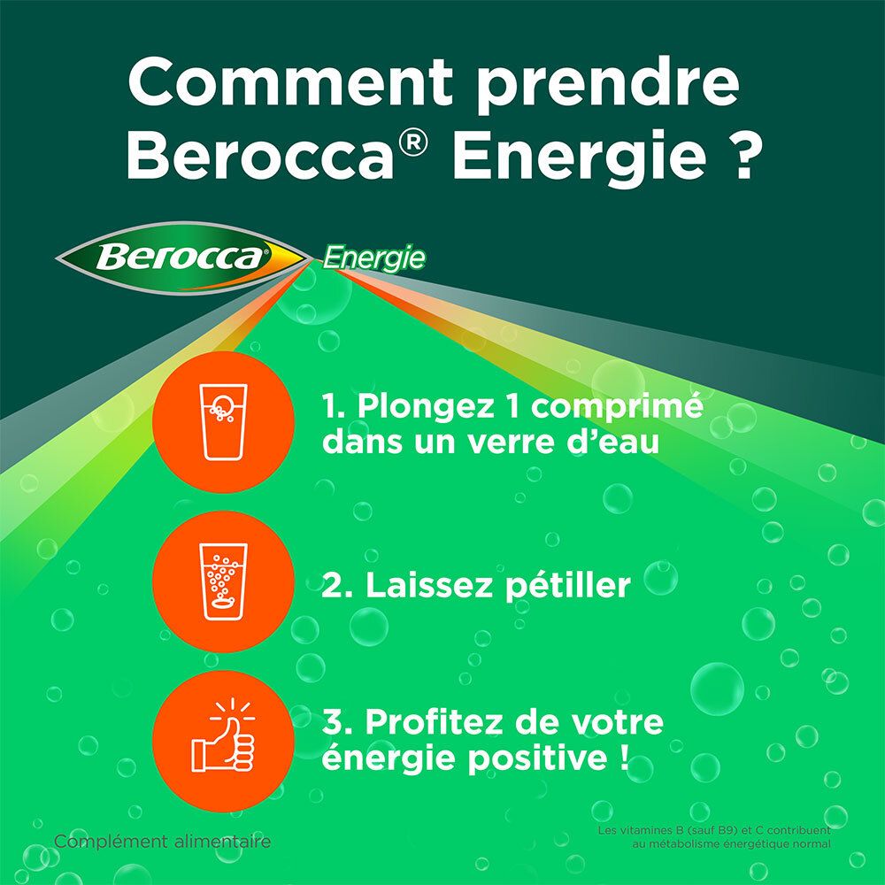 Berocca® Energie Orange  Multivitamines et Minéraux aide à réduire la fatigue