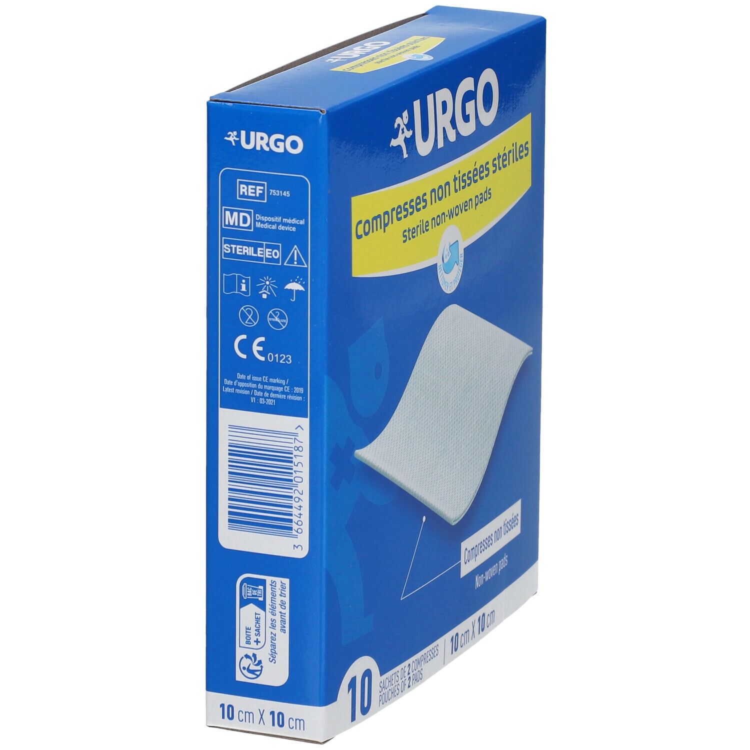 URGO Compresses stériles Non-tissées 10 cm x 10 cm