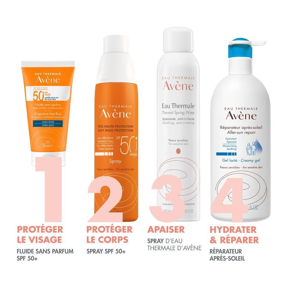 Avène Solaire - Fluide Sans Parfum SPF50+ UVB UVA Lumière Bleue HEV