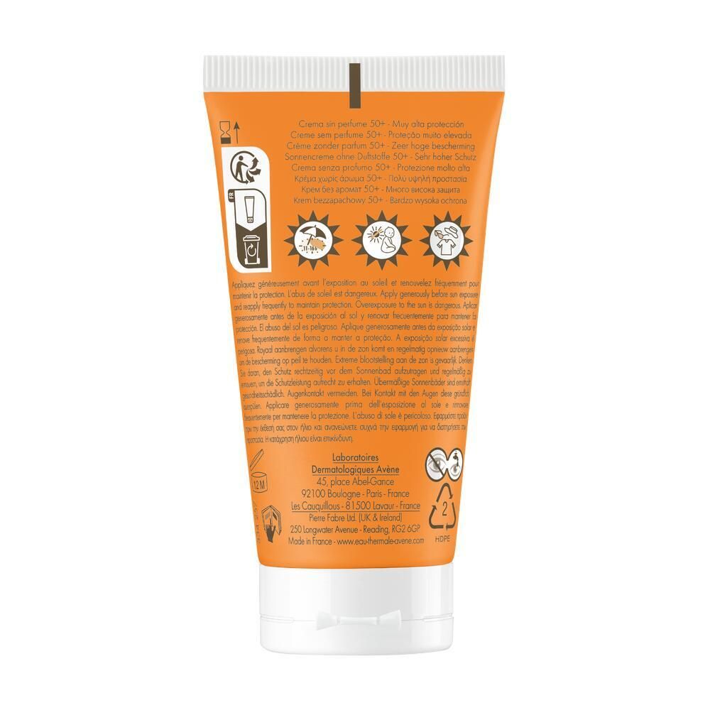 Avène Solaire - Crème Sans Parfum SPF50+ UVB UVA Lumière Bleue HEV
