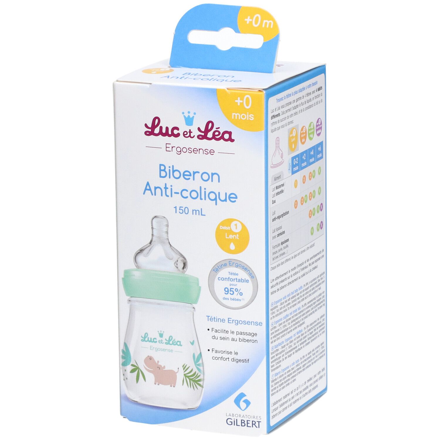 LUC ET LÉA Biberon anti-colique +0 mois