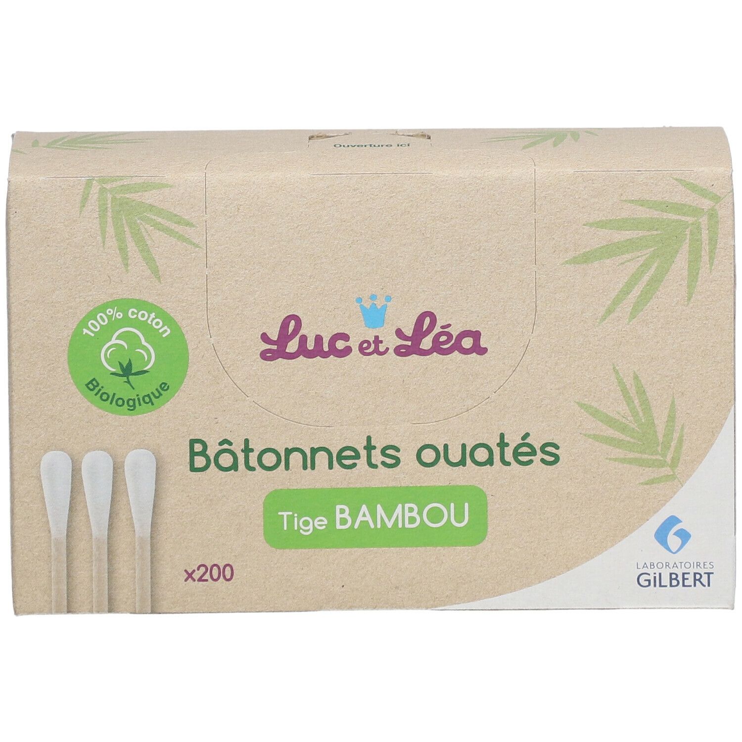 Luc et Léa Batônnets coton-tiges embout sécurisé - Oreilles bébé