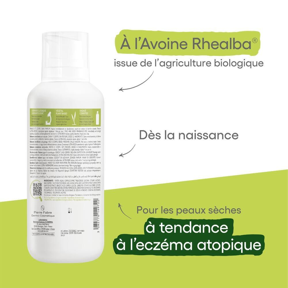 A-DERMA EXOMEGA CONTROL Baume émollient anti-grattage