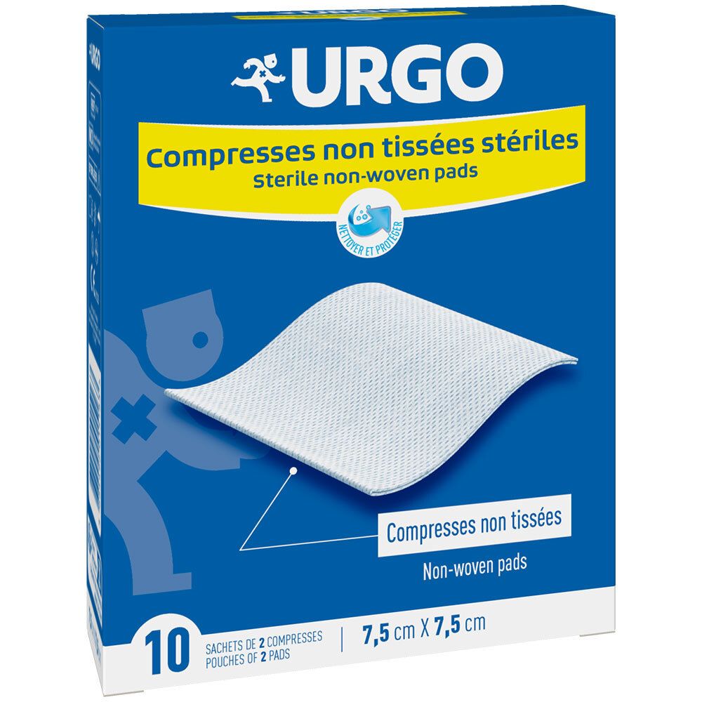 URGO Compresses stériles Non-tissées 7,5 cm x 7,5 cm