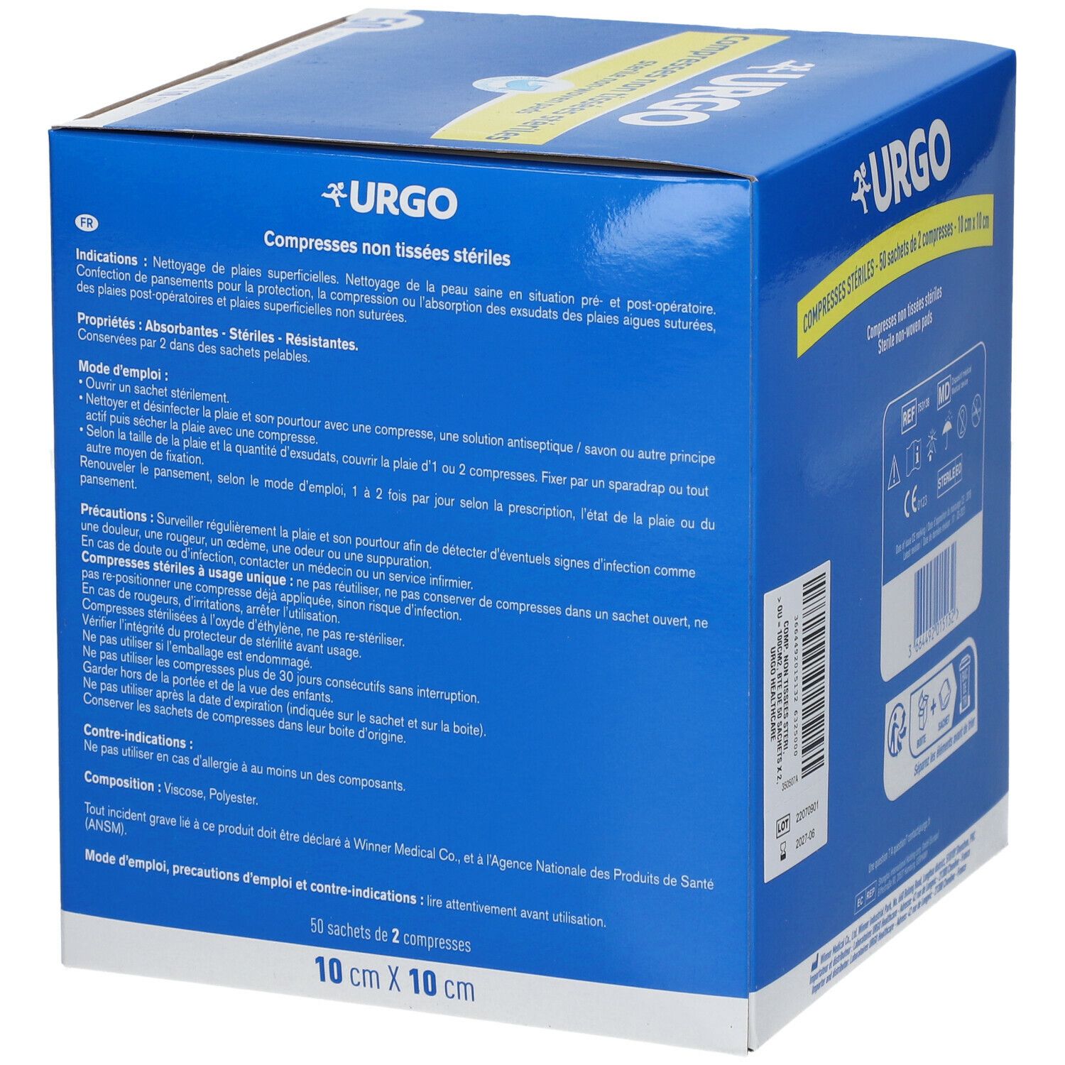 URGO Compresses stériles Non-tissées 10 cm x 10 cm
