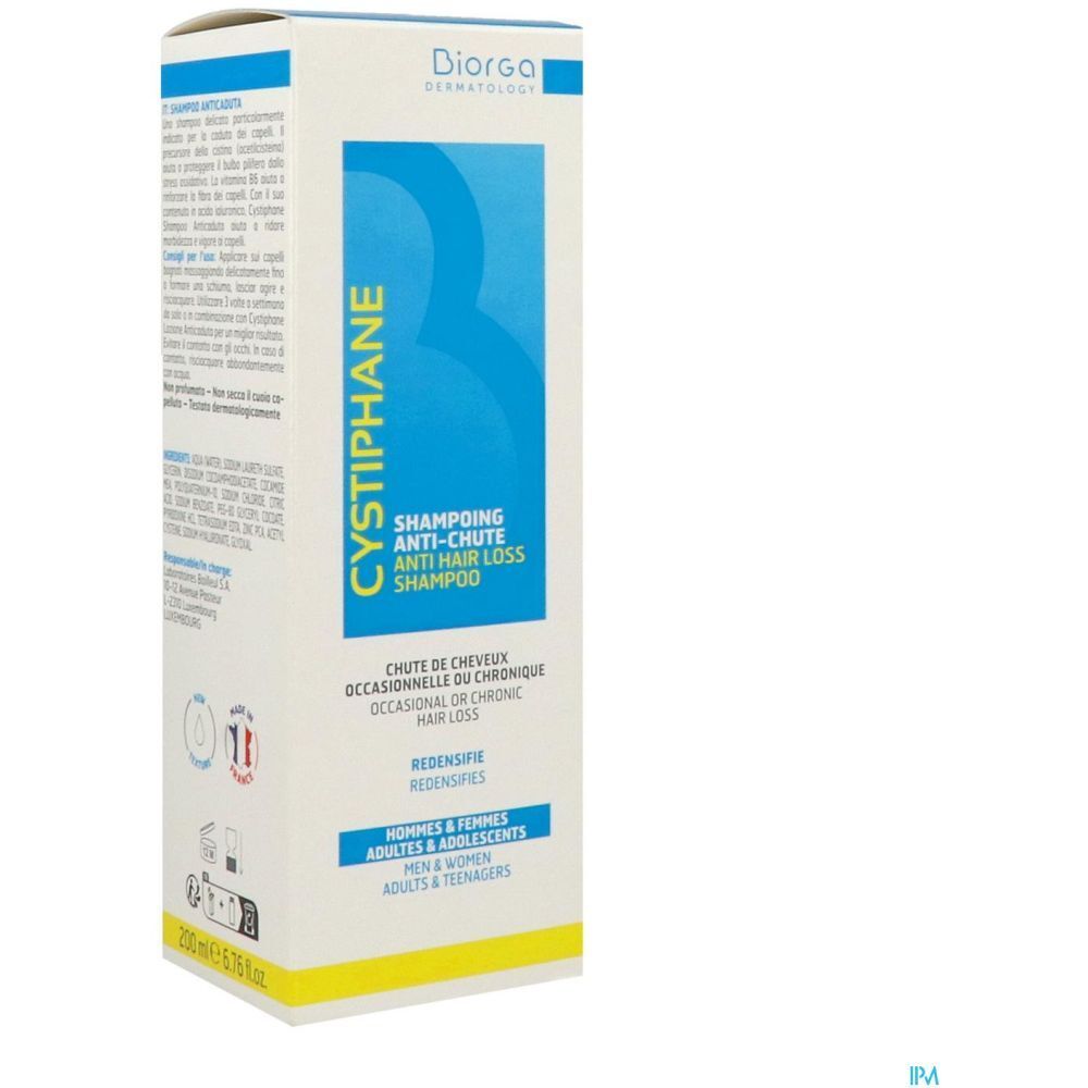 Cystiphane Shampoing Antichute, Shampoing doux anti-chute, fl 200 ml