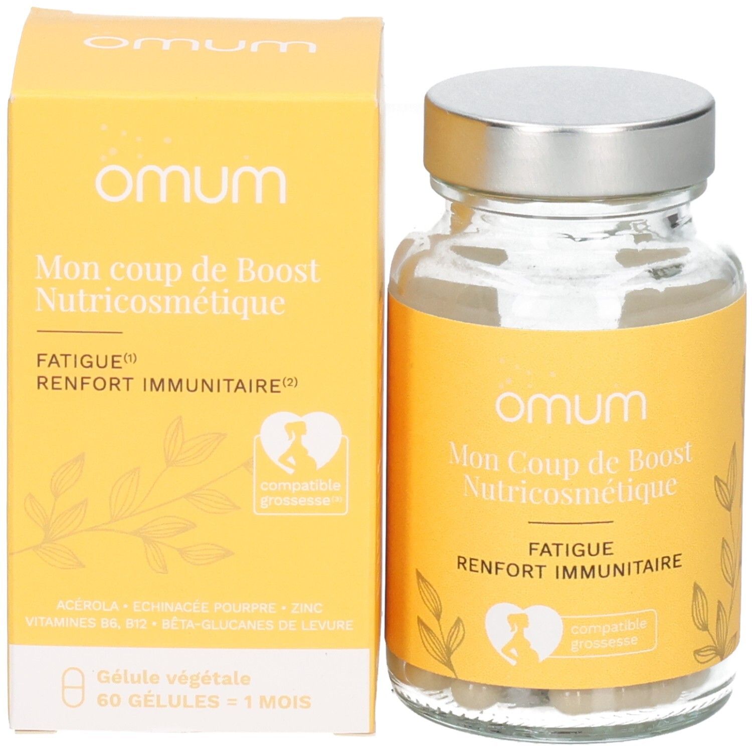 Boîte Omum : "Mon Coup de Boost Nutricosmétique", 60 gélules.