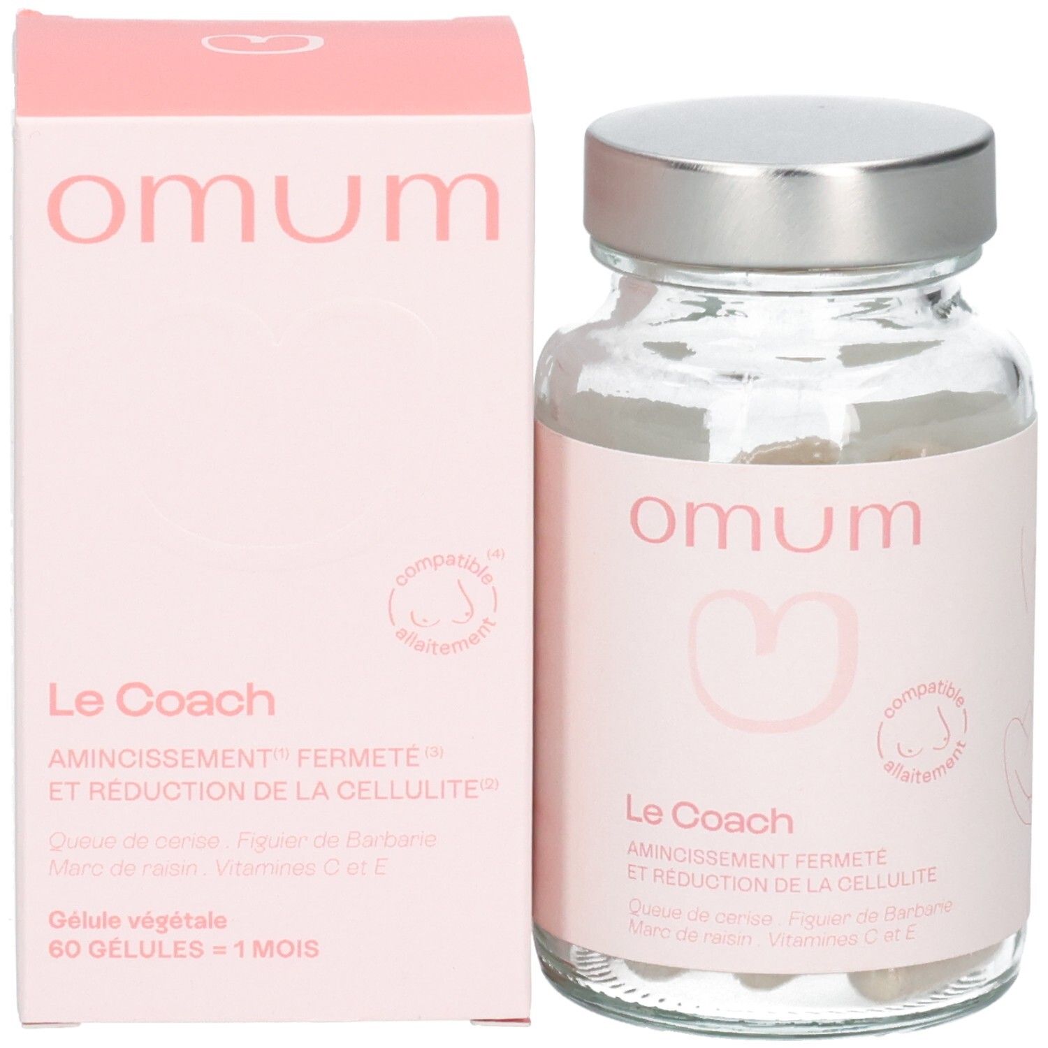 Boîte Omum Le Coach, face avant avec nom du produit et informations.