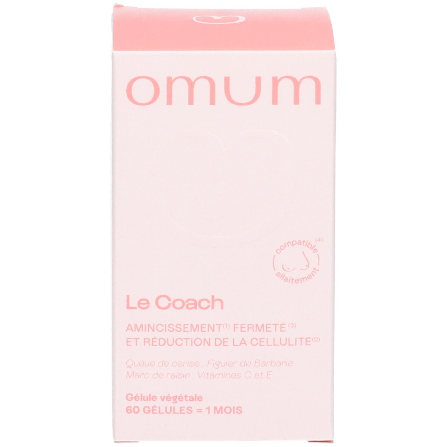 Emballage Omum Le Coach avec nom du produit et quantité (60 gélules).