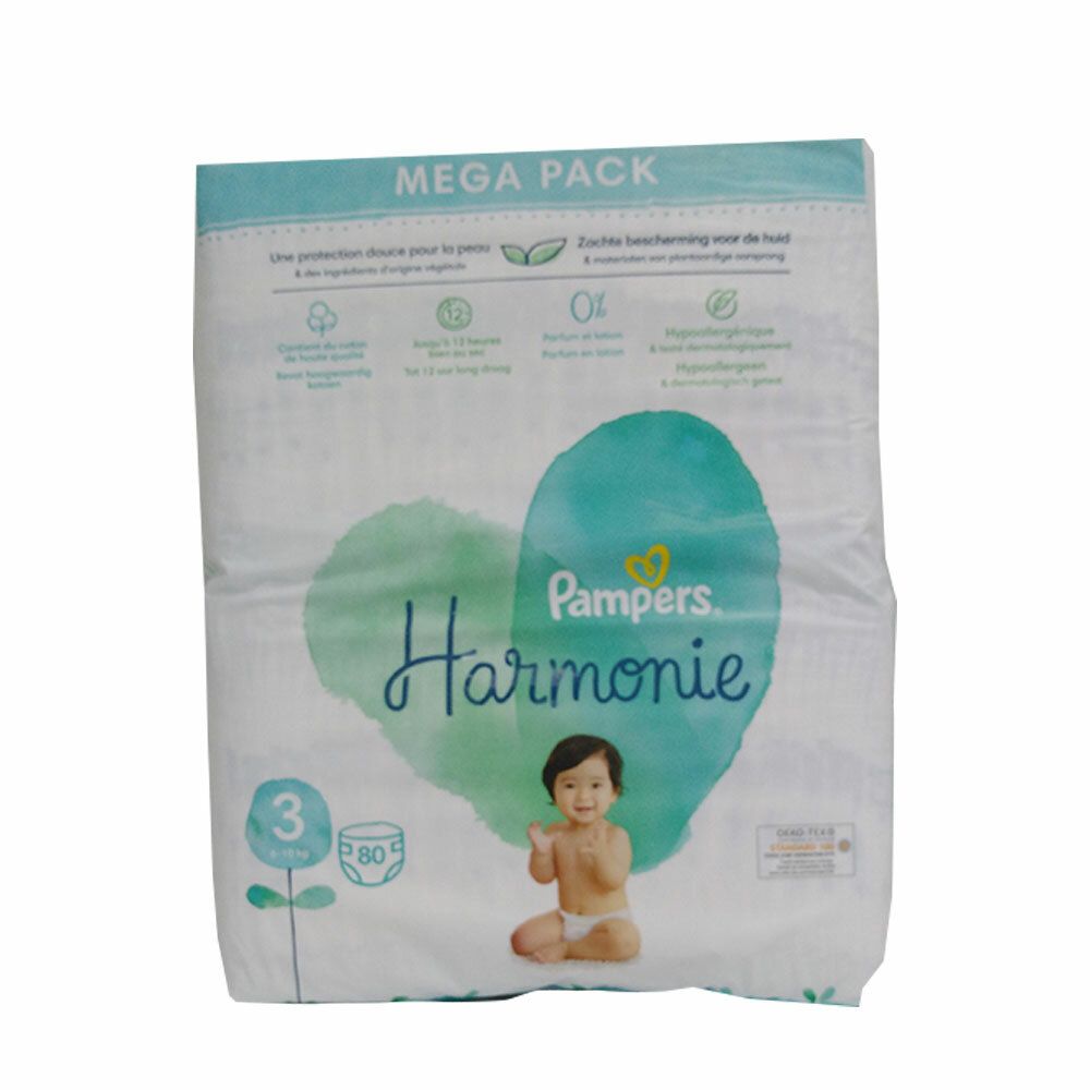 PAMPERS Harmonie Taille 3 - 80 Couches