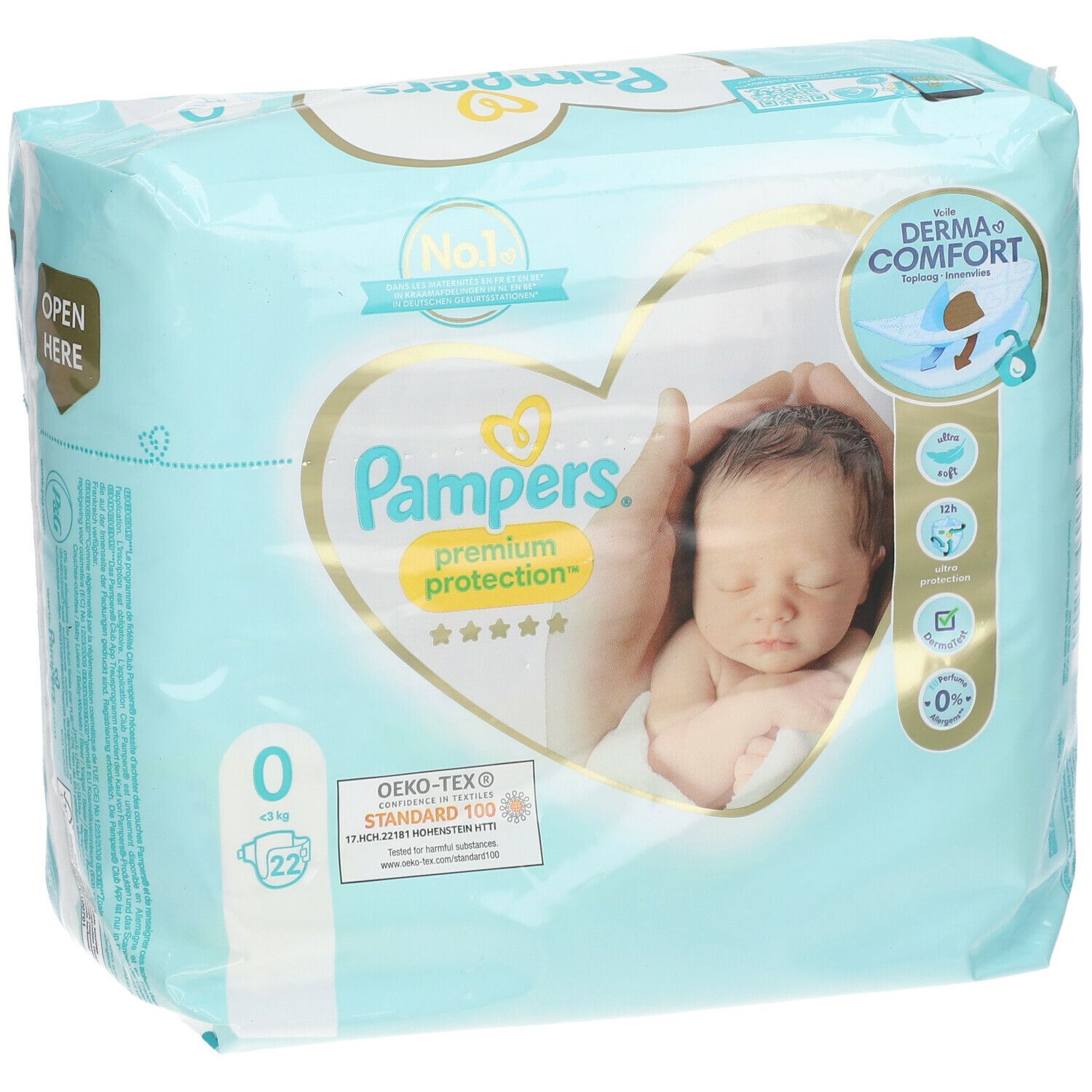 Pampers® Premium Protection™ Couche Taille 0, - 3 kg 22 pc(s