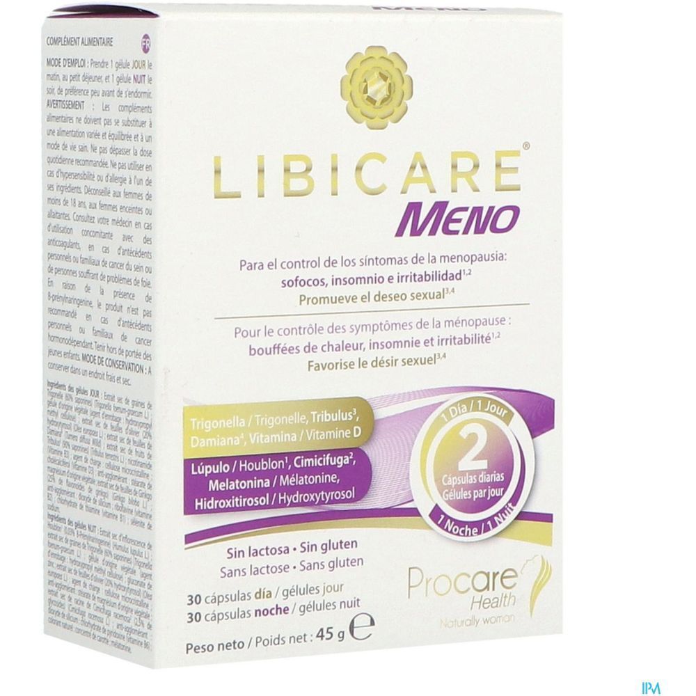 Libicare Meno, Gélule, complément alimentaire pour la ménopause, bt 60