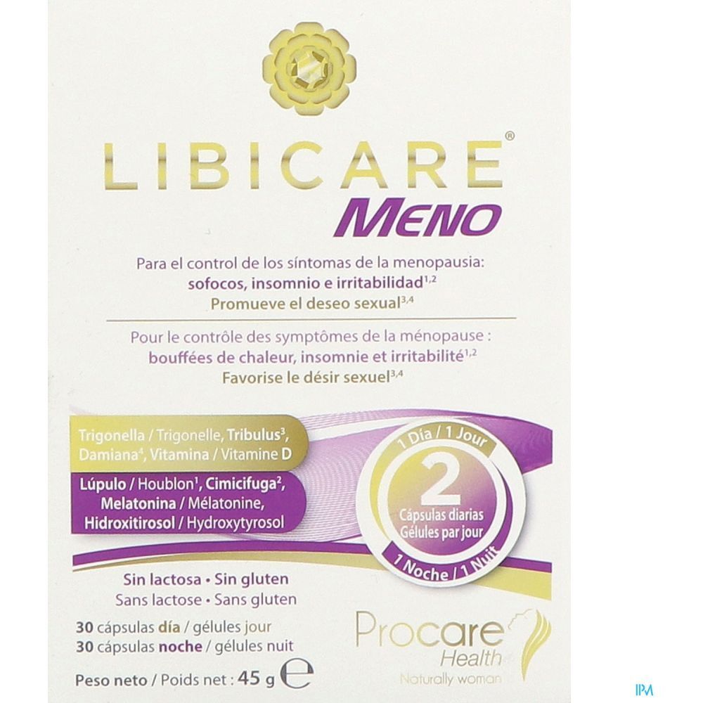 Libicare Meno, Gélule, complément alimentaire pour la ménopause, bt 60