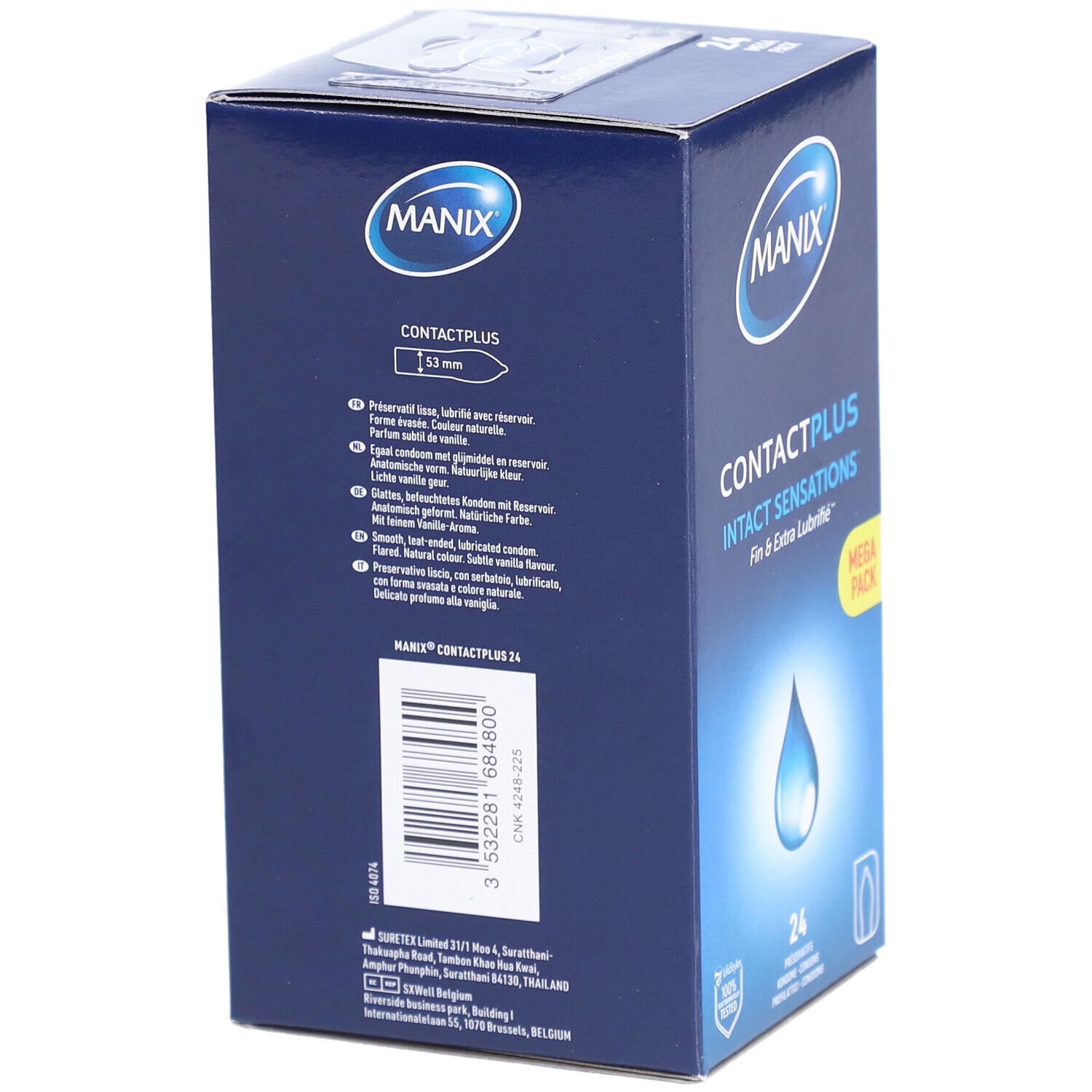 MANIX CONTACT PLUS - Préservatif ultrafin, extralubrifié, avec réservoir. (ref. 300394) -