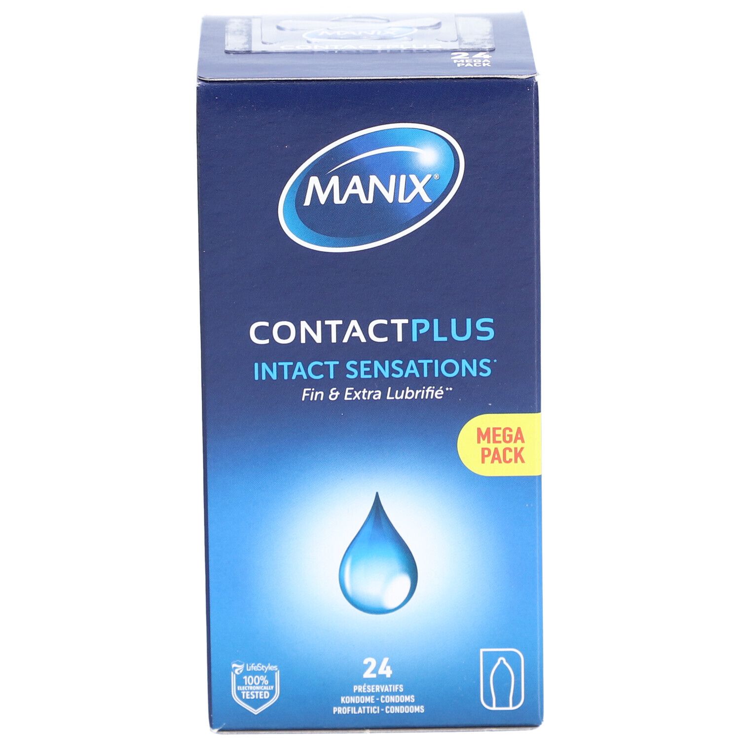 MANIX CONTACT PLUS - Préservatif ultrafin, extralubrifié, avec réservoir. (ref. 300394) -