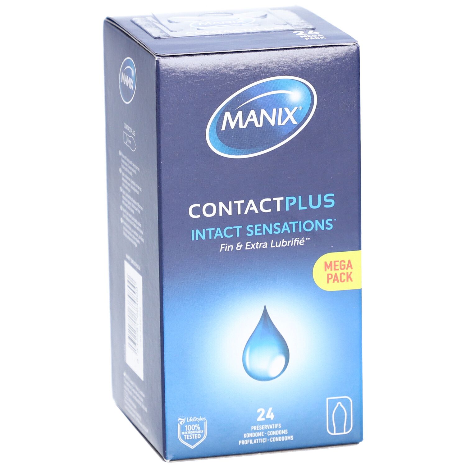 MANIX CONTACT PLUS - Préservatif ultrafin, extralubrifié, avec réservoir. (ref. 300394) -