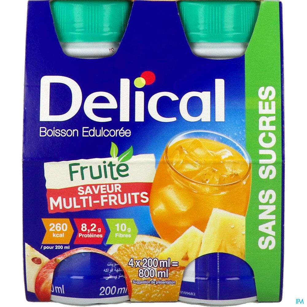 Delical Boisson Edulcorée Fruitée Sans Sucres, Denrée alimentaire destinée à des fins médi