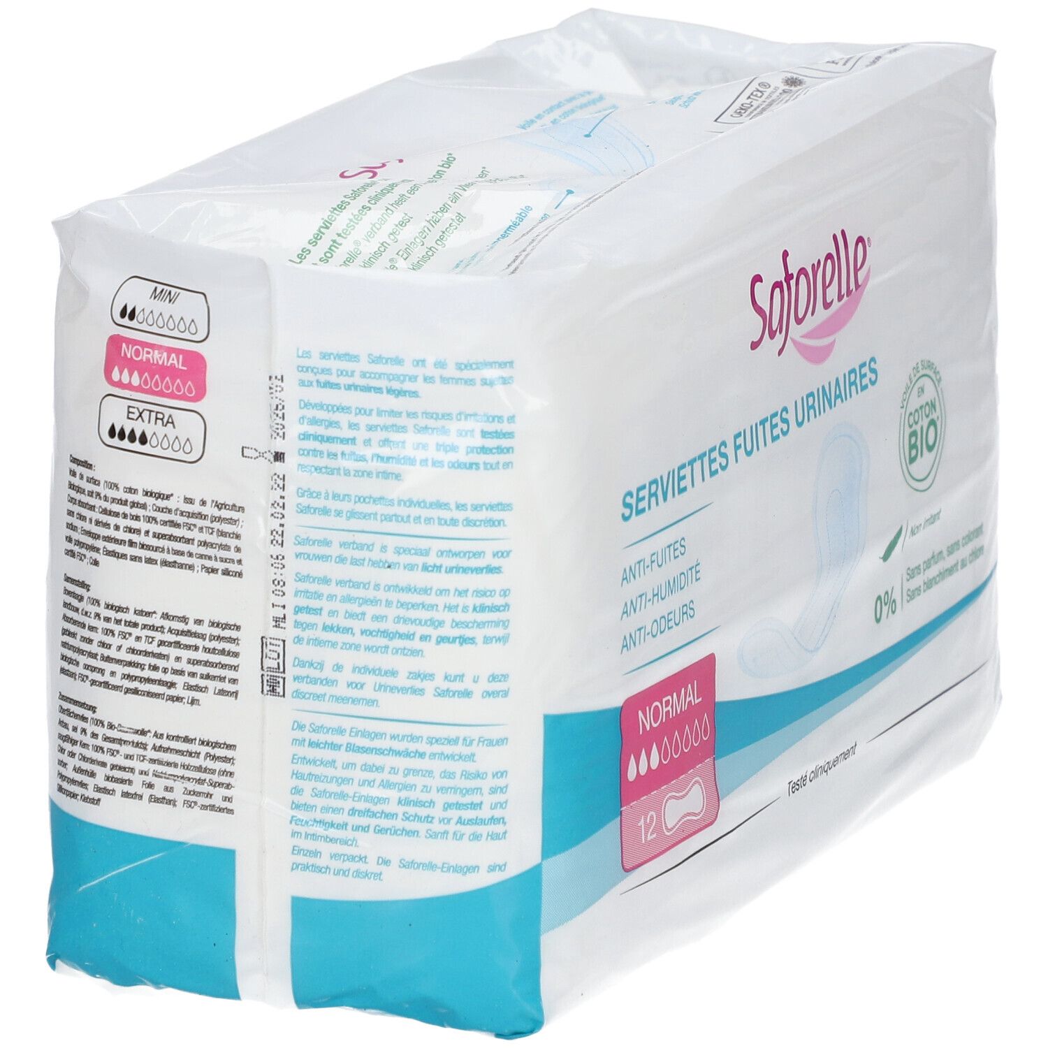 Saforelle® Serviettes Fuites Urinaires BIO Normal
