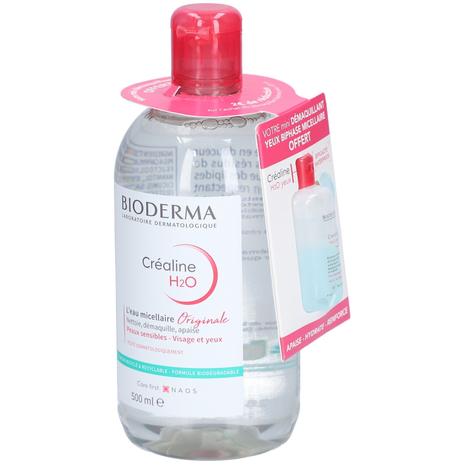 BIODERMA Créaline H2O Eau micellaire nettoyante apaisante sans parfum