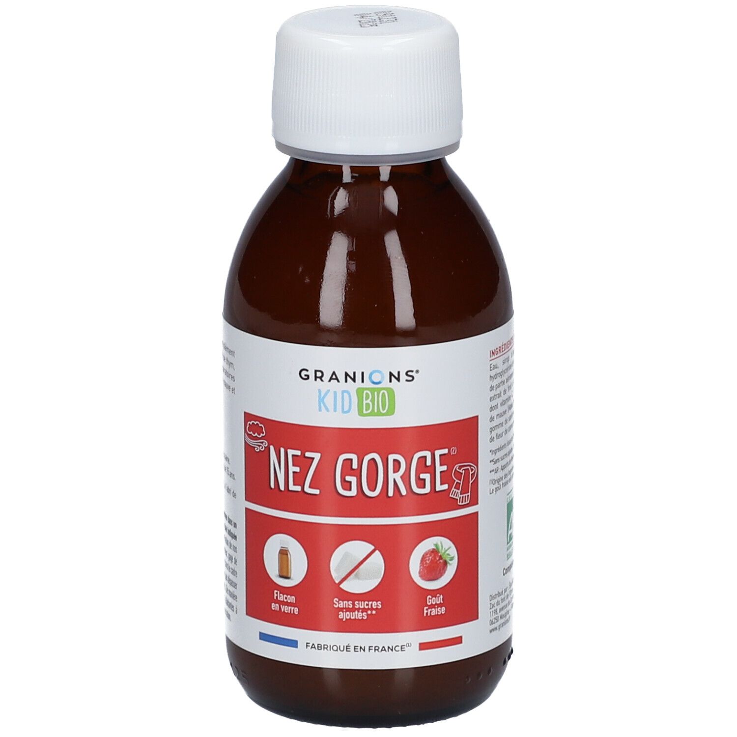GRANIONS® Kid Bio Nez Gorge - Sirop Aux Plantes Goût Fraise