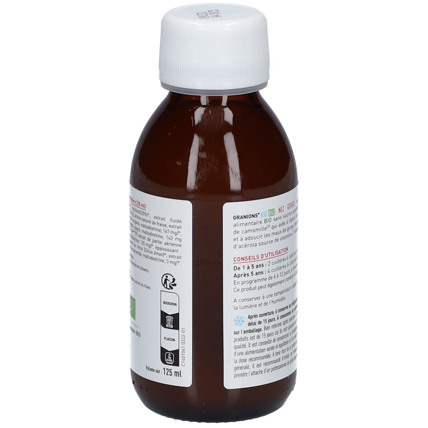 GRANIONS® Kid Bio Nez Gorge - Sirop Aux Plantes Goût Fraise