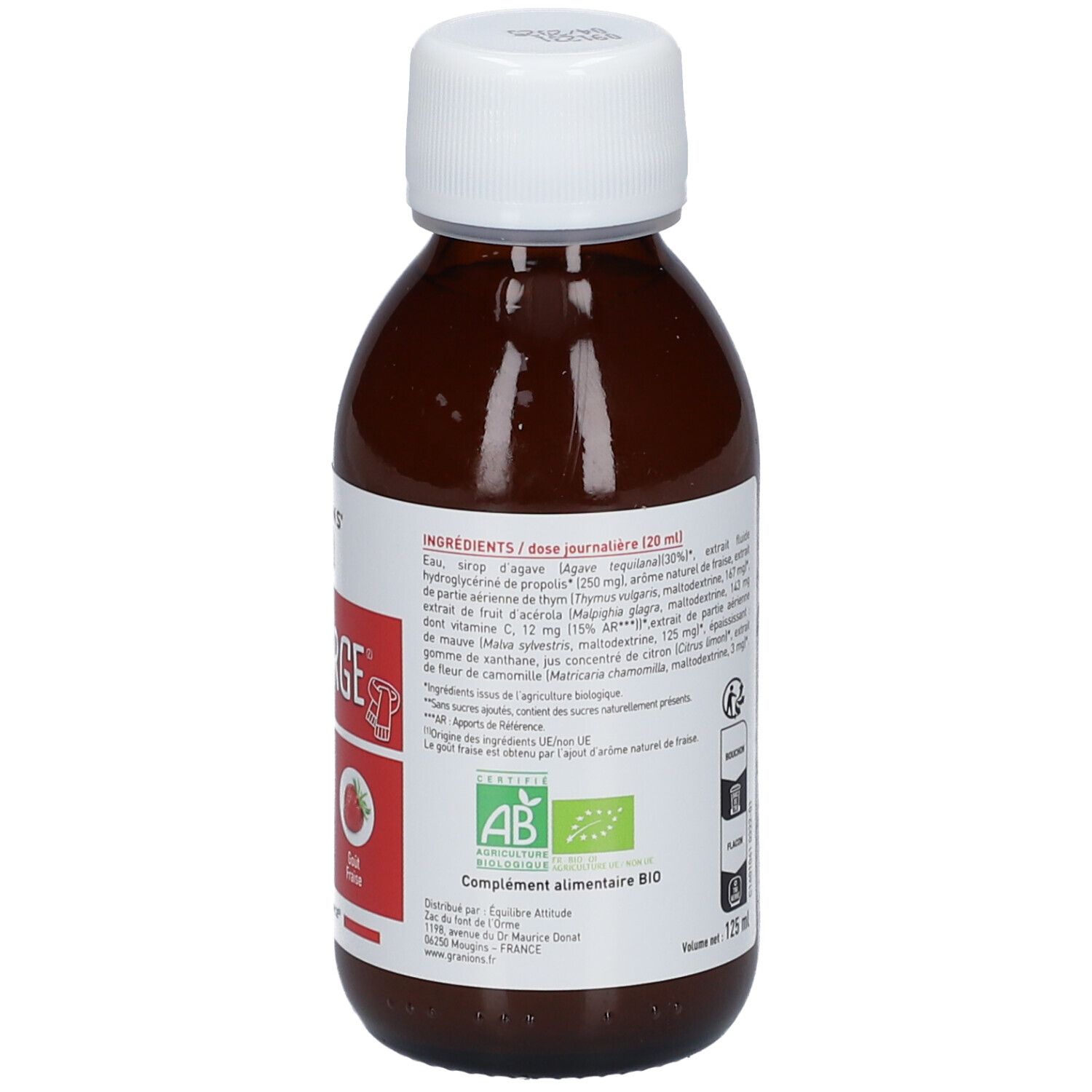 GRANIONS® Kid Bio Nez Gorge - Sirop Aux Plantes Goût Fraise
