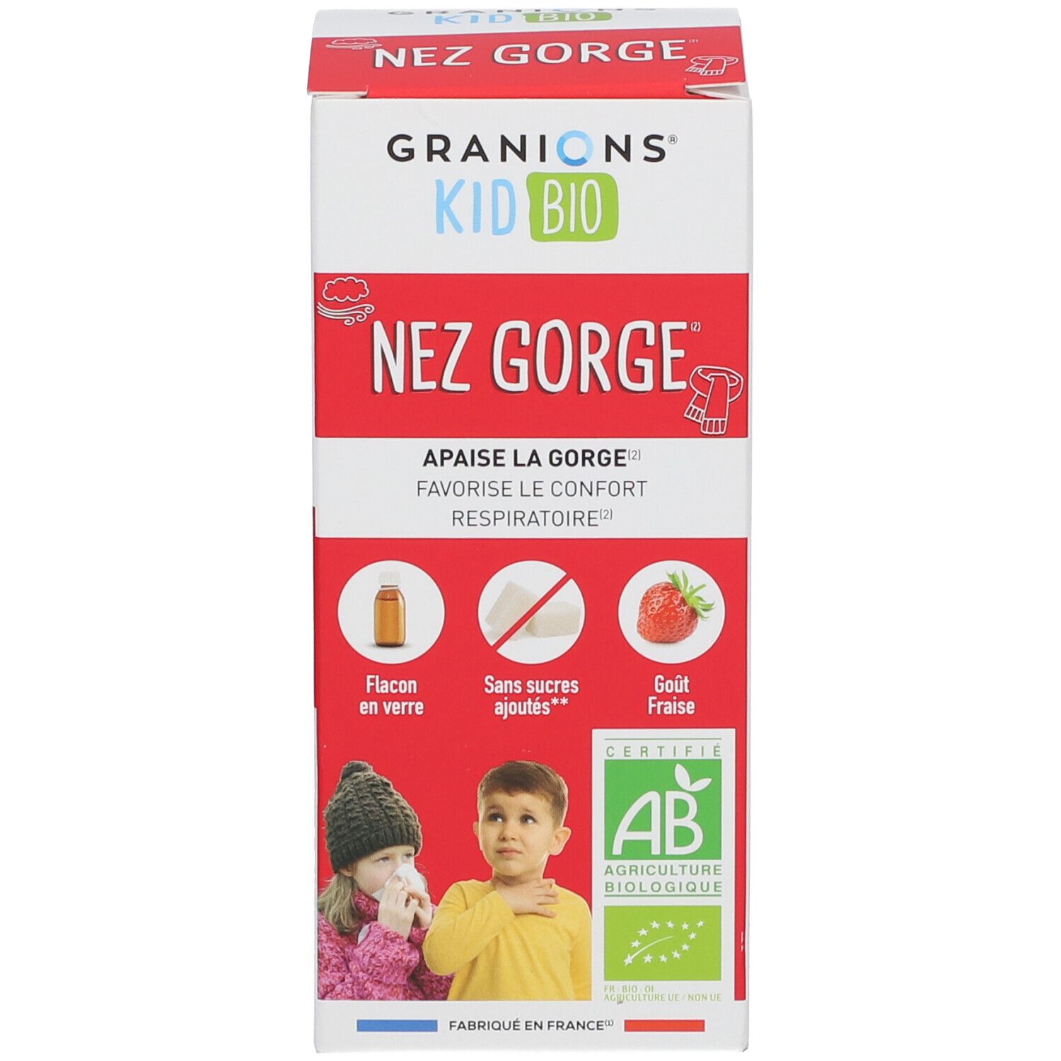 GRANIONS® Kid Bio Nez Gorge - Sirop Aux Plantes Goût Fraise
