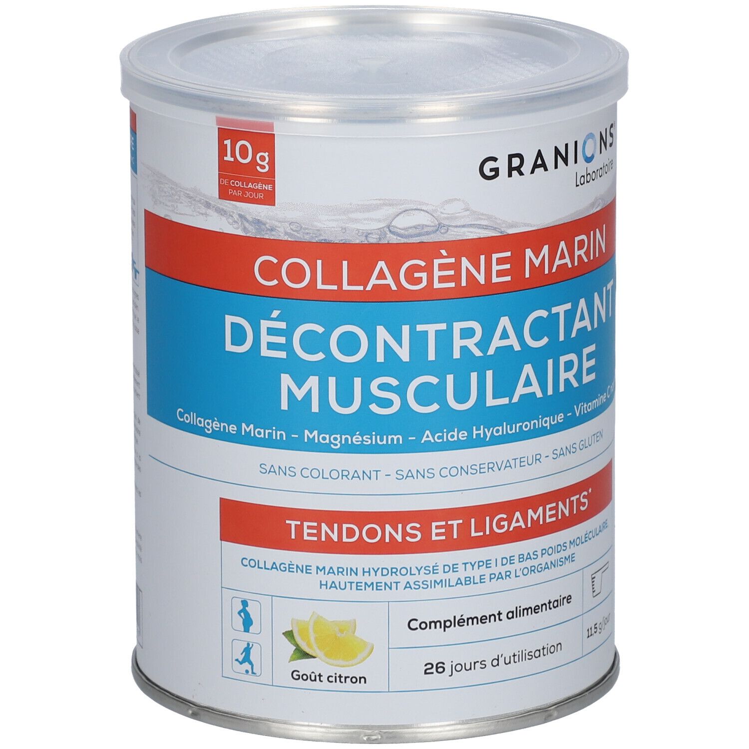 Laboratoire des GRANIONS® Décontractant Musculaire - Collagène Marin Poudre  Saveur Citron