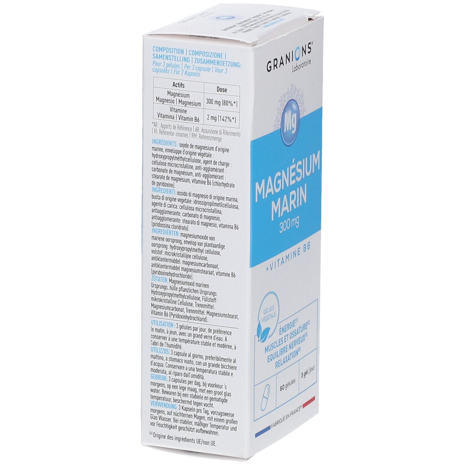 Magnésium Marin GRANIONS 360 Mg - 180 Comprimés, Réduit La Fatigue, Valable Jusqu'à 10/2027