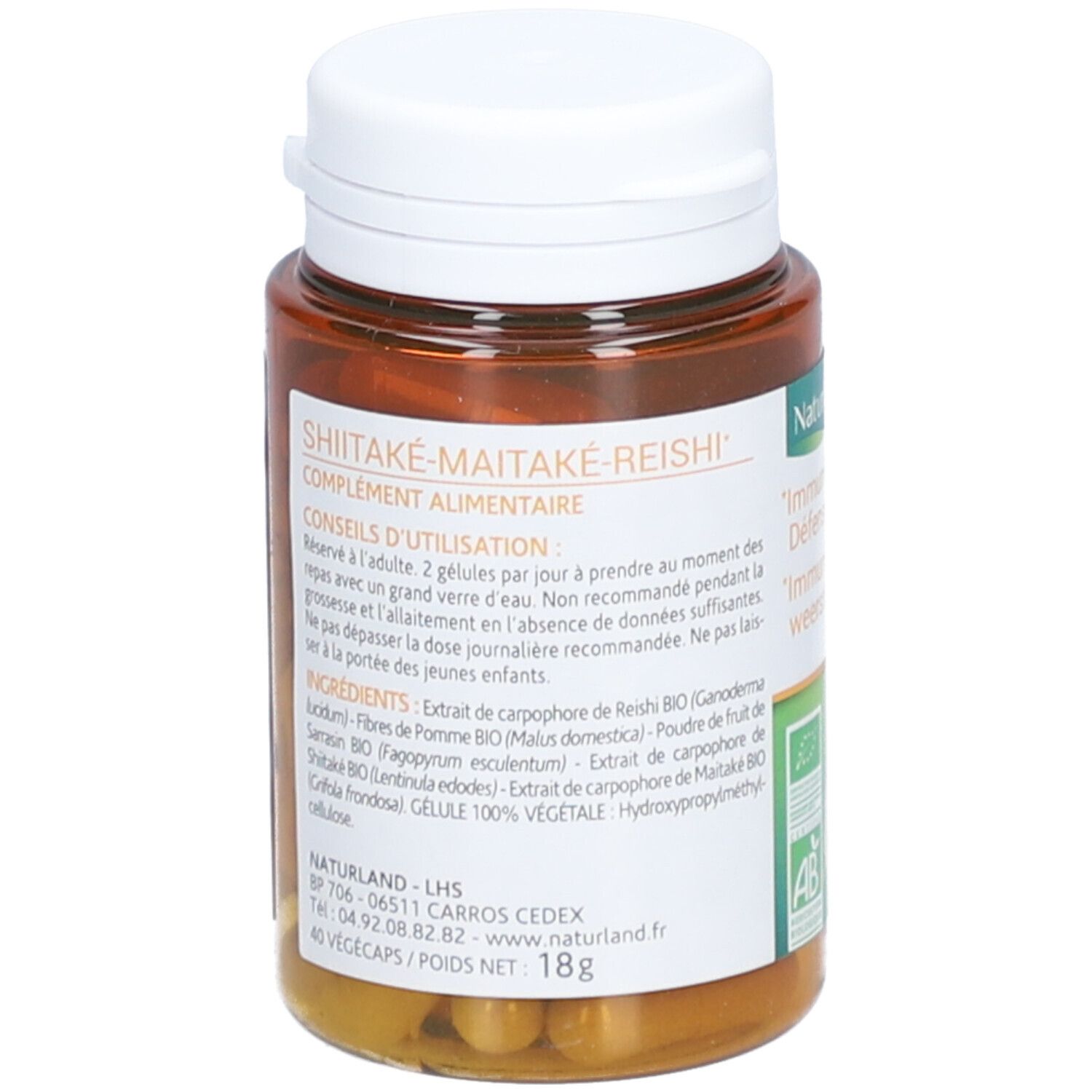 Naturland Shiitaké Maitaké-Reishi* Bio - Végécaps