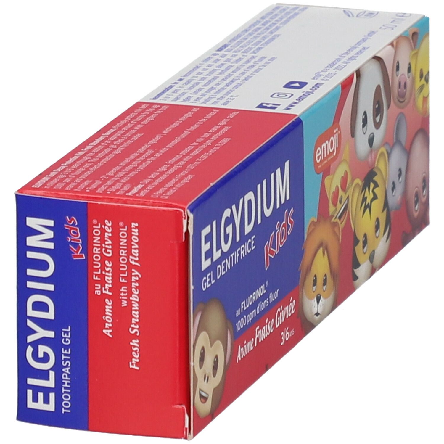 ELGYDIUM KIDS Gel Dentifrice Emoji Arôme Fraise Givrée 3-6 ans